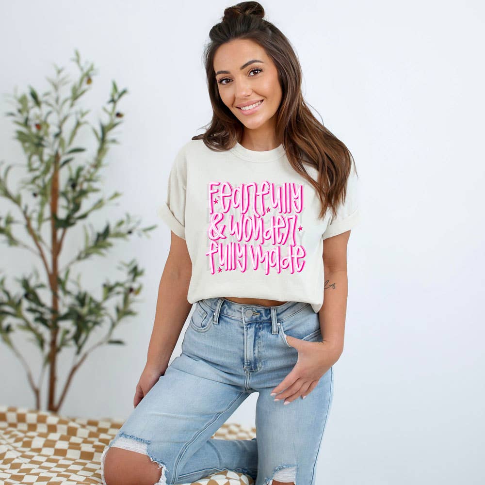 Fearfully & Wonderfully Made Ivory Tee Hoodie, Sweatshirt | PodTeesHub.com