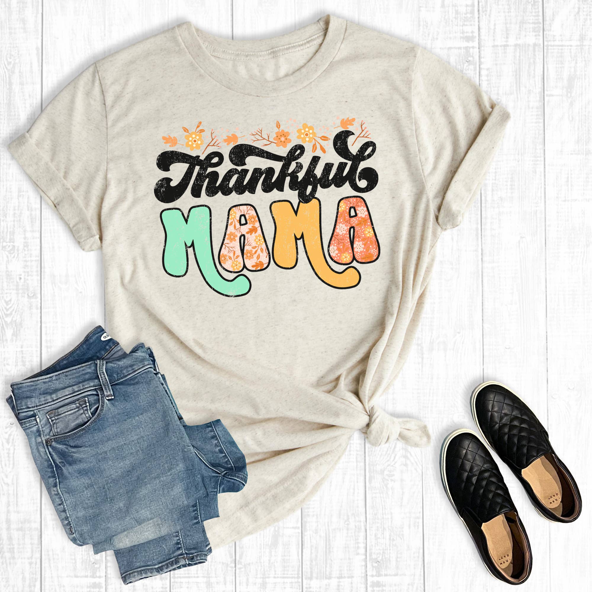 Boho Thankful Mama Graphic Tee Hoodie, Sweatshirt | PodTeesHub.com