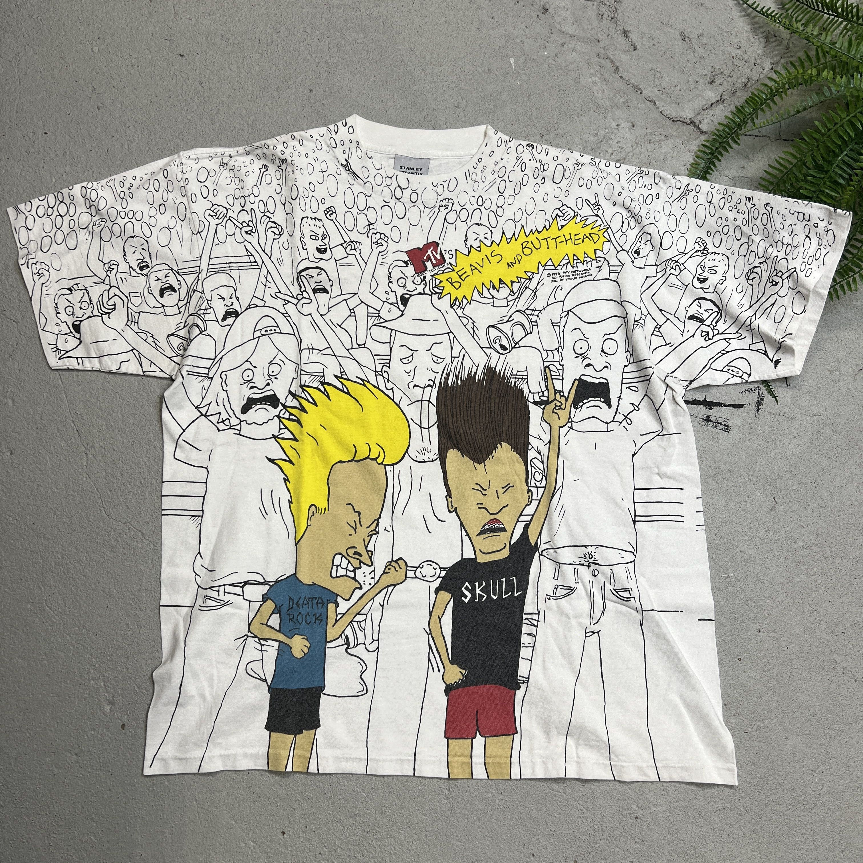 Vintage 1993 Beavis And Butthead Full Print Concert Tee Hoodie, Sweatshirt | PodTeesHub.com