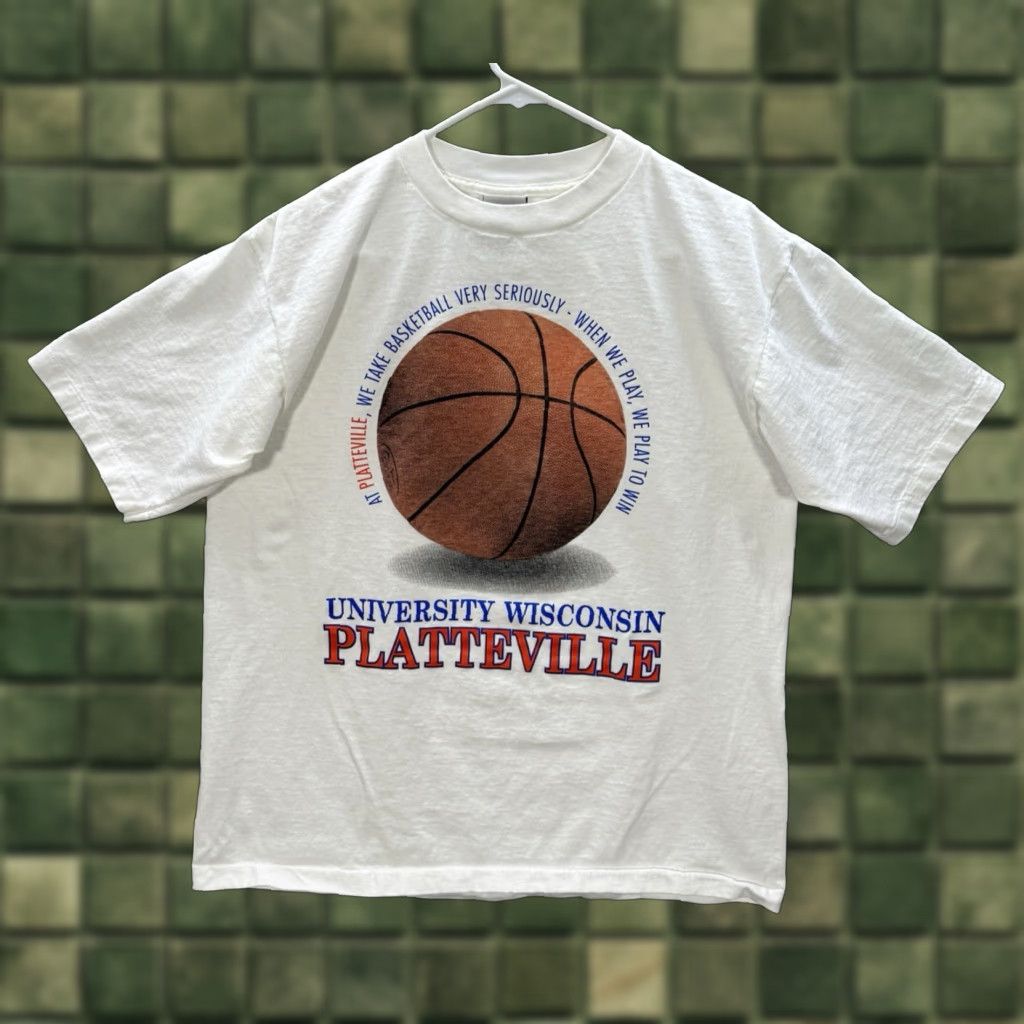 Vintage Alpz Uw Platteville Shirt Adult L White Multicolor 90s College Grunge Retro Sports T Hoodie, Sweatshirt