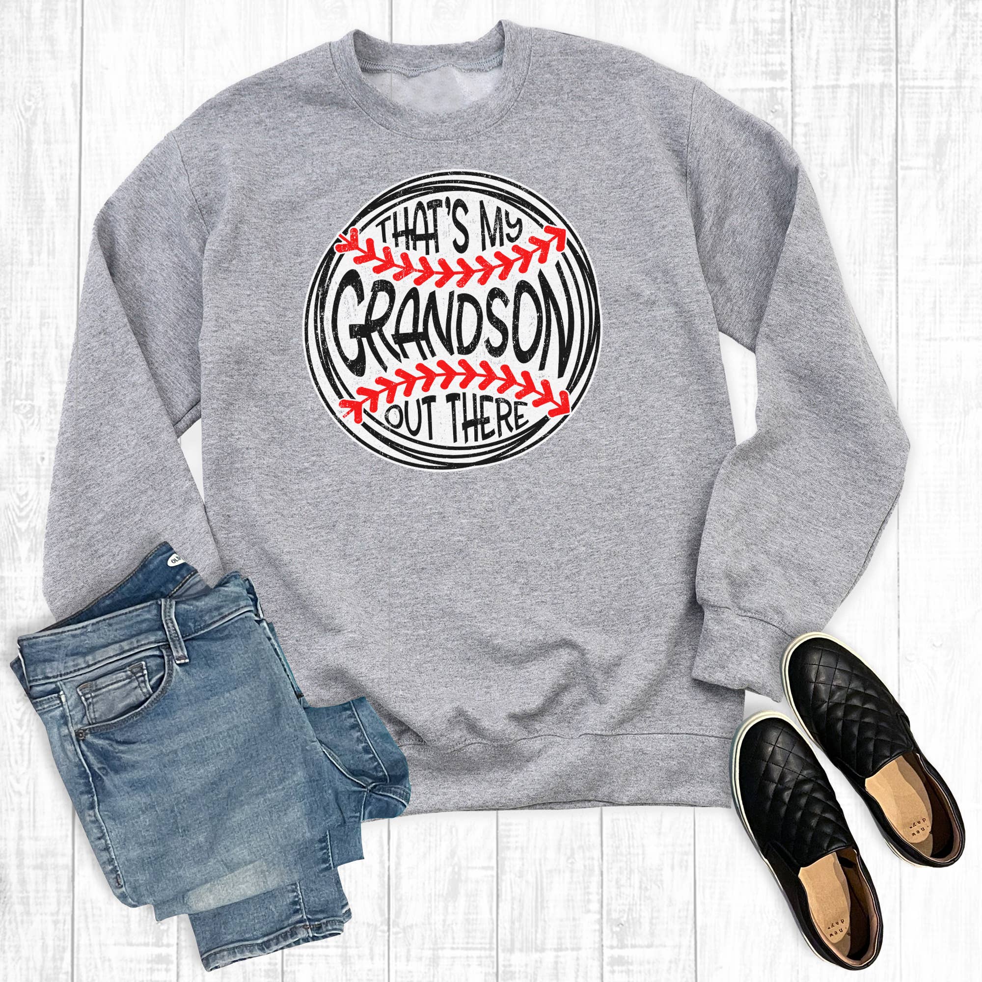 Baseball That's My Grandson Out There Sweatshirt T-Shirts, Hoodie | PodTeesHub.com