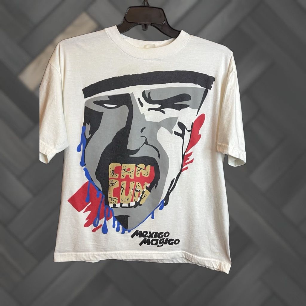 Vintage Unbranded T Shirt Mexico Magico Cancun White 2xl Adult Short Sleeve Crew Neck Cotton Hoodie, Sweatshirt