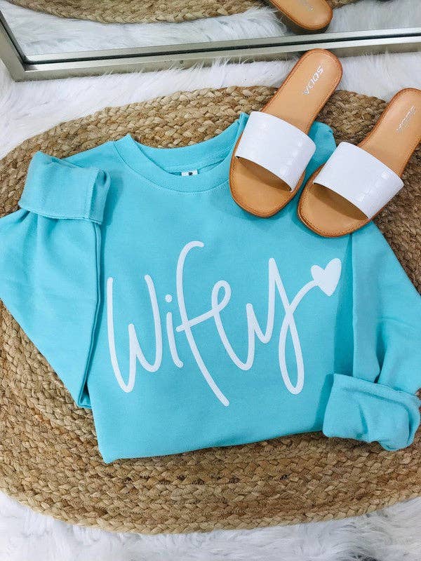 Wifey Heart Puff Sweatshirt T-Shirts, Hoodie | PodTeesHub.com