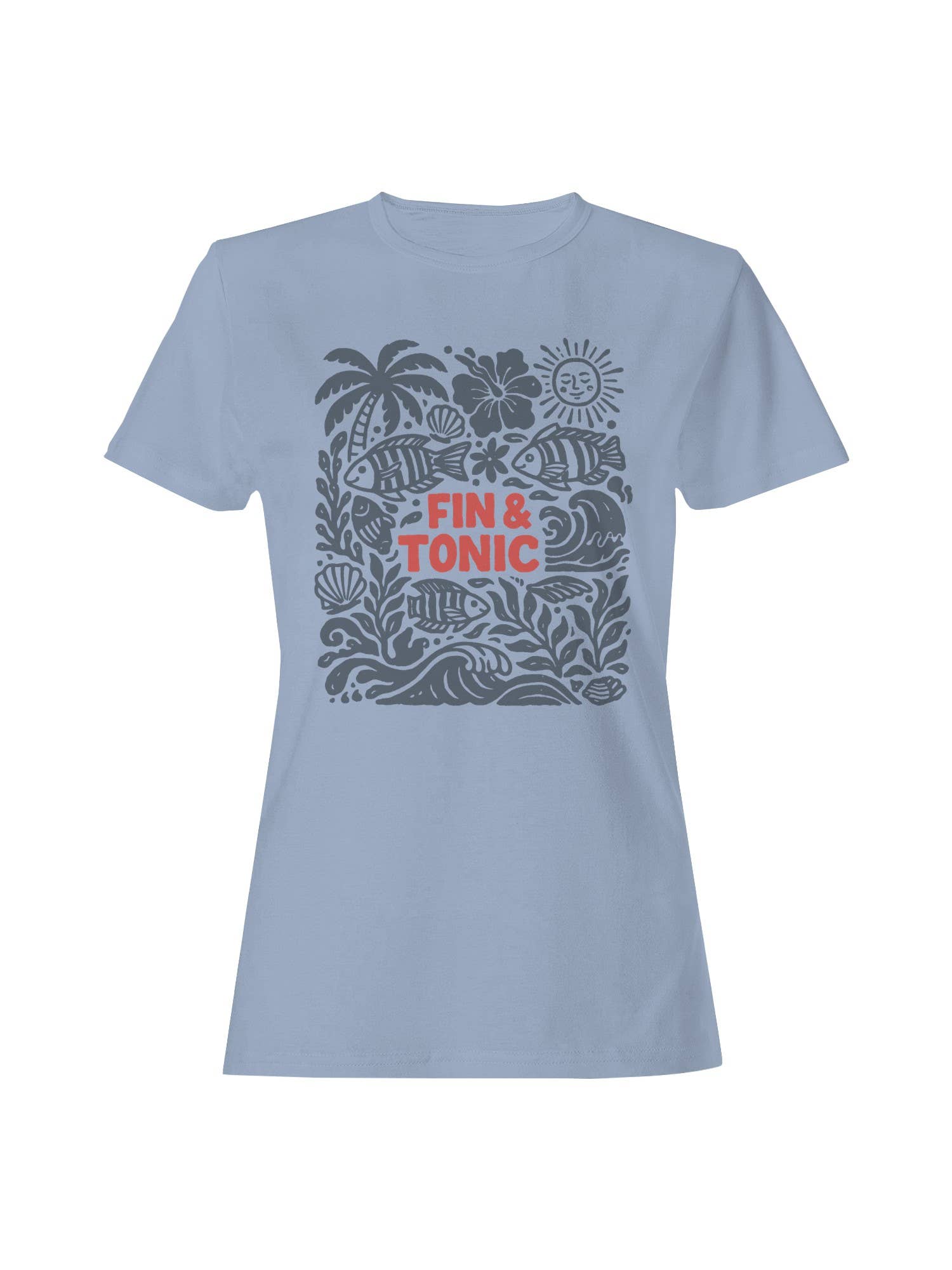 Oceanic Vibes: Fin & Tonic Art Women's T-Shirt Hoodie, Sweatshirt | PodTeesHub.com