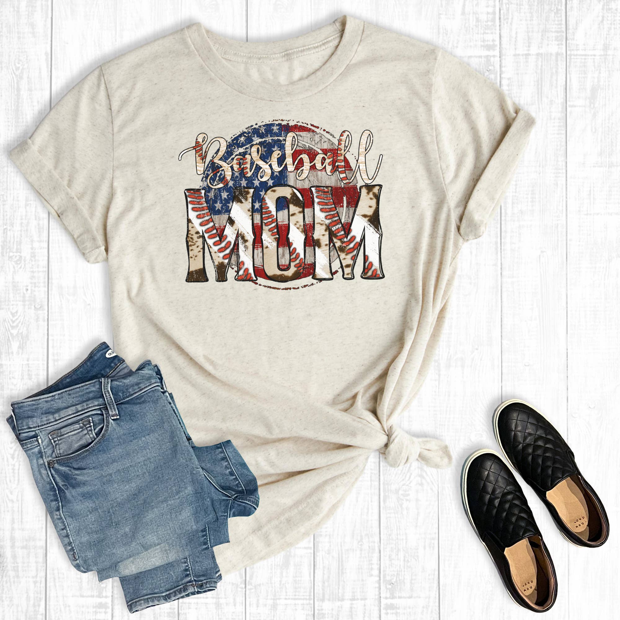 American Circle Baseball Mom Graphic Tee Hoodie, Sweatshirt | PodTeesHub.com
