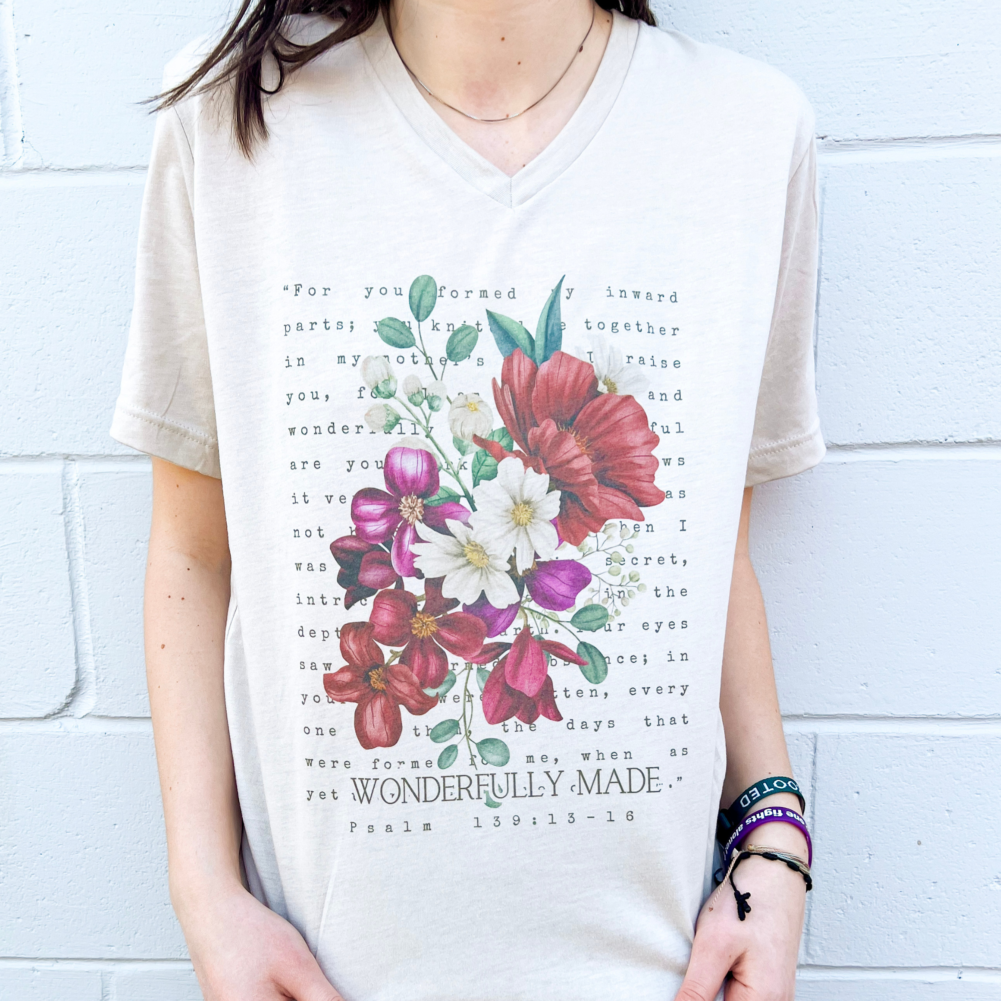 Wonderfully Made Mother's Day Bible Verse Graphic T-Shirt Hoodie, Sweatshirt | PodTeesHub.com