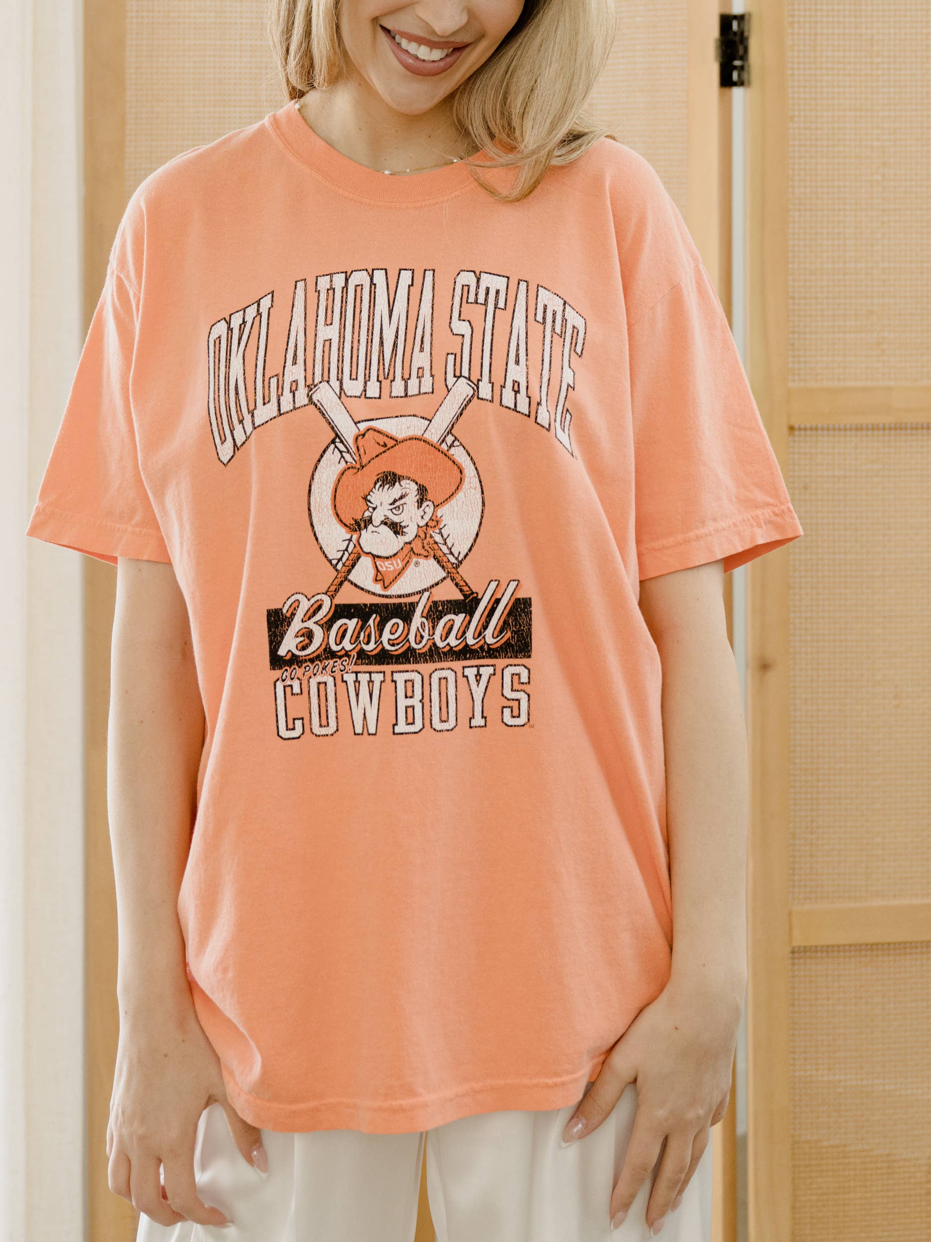Osu Cowboys Baseball Orange Comfort Colors Tee Hoodie, Sweatshirt | PodTeesHub.com