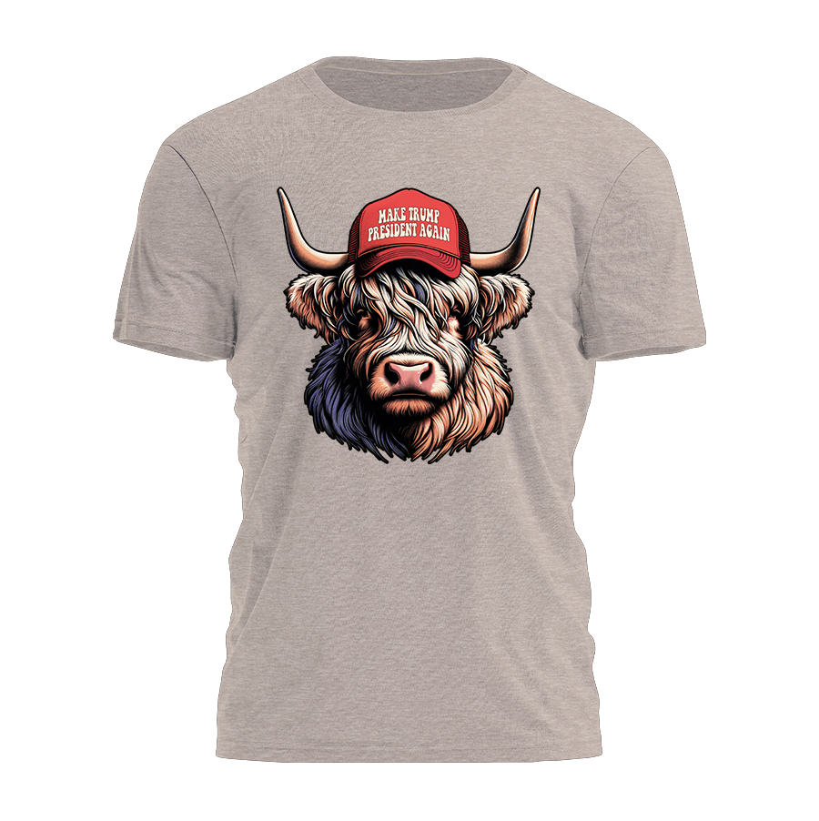 Make Trump President Again - Highland Cow Tee - 2614 Hoodie, Sweatshirt | PodTeesHub.com