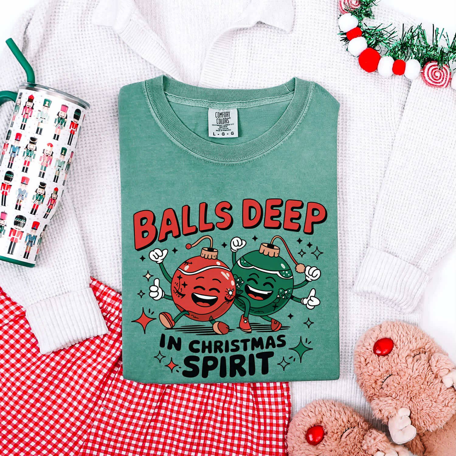 Balls Deep in Christmas Spirit Tee Hoodie, Sweatshirt | PodTeesHub.com