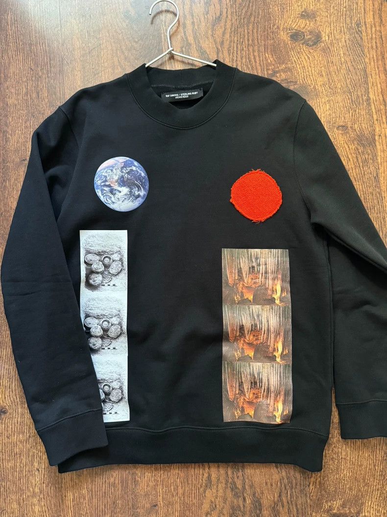 Simons Raf Simons Earth Graphic Black Sweatshirt Dmc T-Shirts, Hoodie | PodTeesHub.com