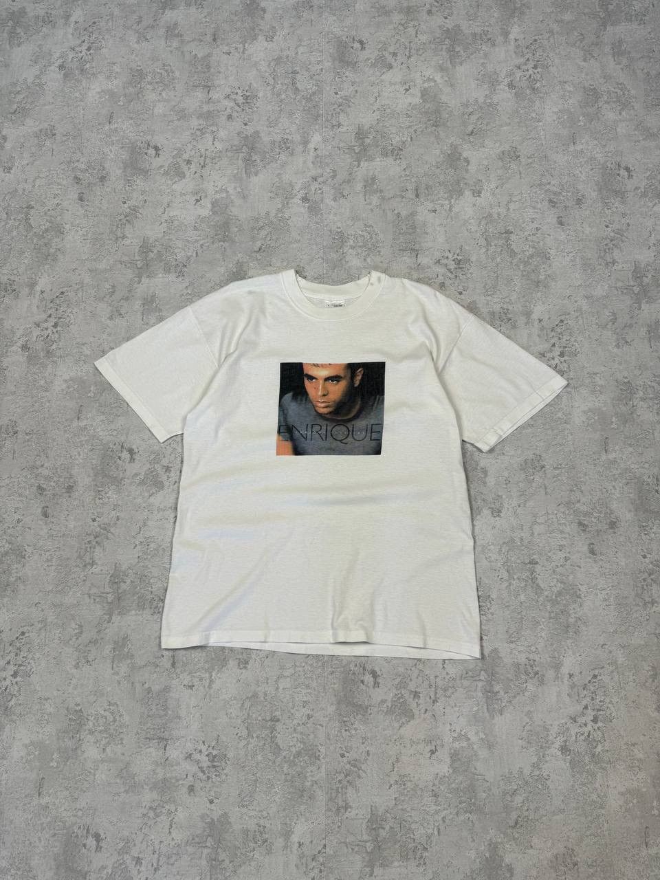 Band Tees Vintage Enrique White T Shirt Size L Hoodie, Sweatshirt | PodTeesHub.com