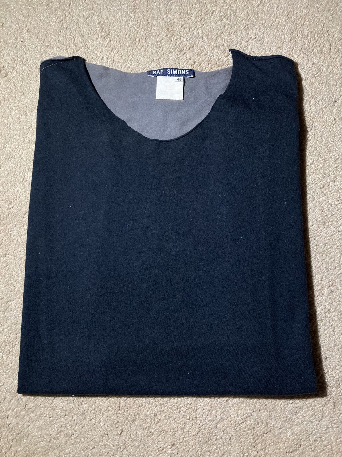 Simons Ss97 Raf Simons Sleeveless Top Raw Cut Mix Black Gray 1997 T-Shirts, Hoodie, Sweatshirt | PodTeesHub.com