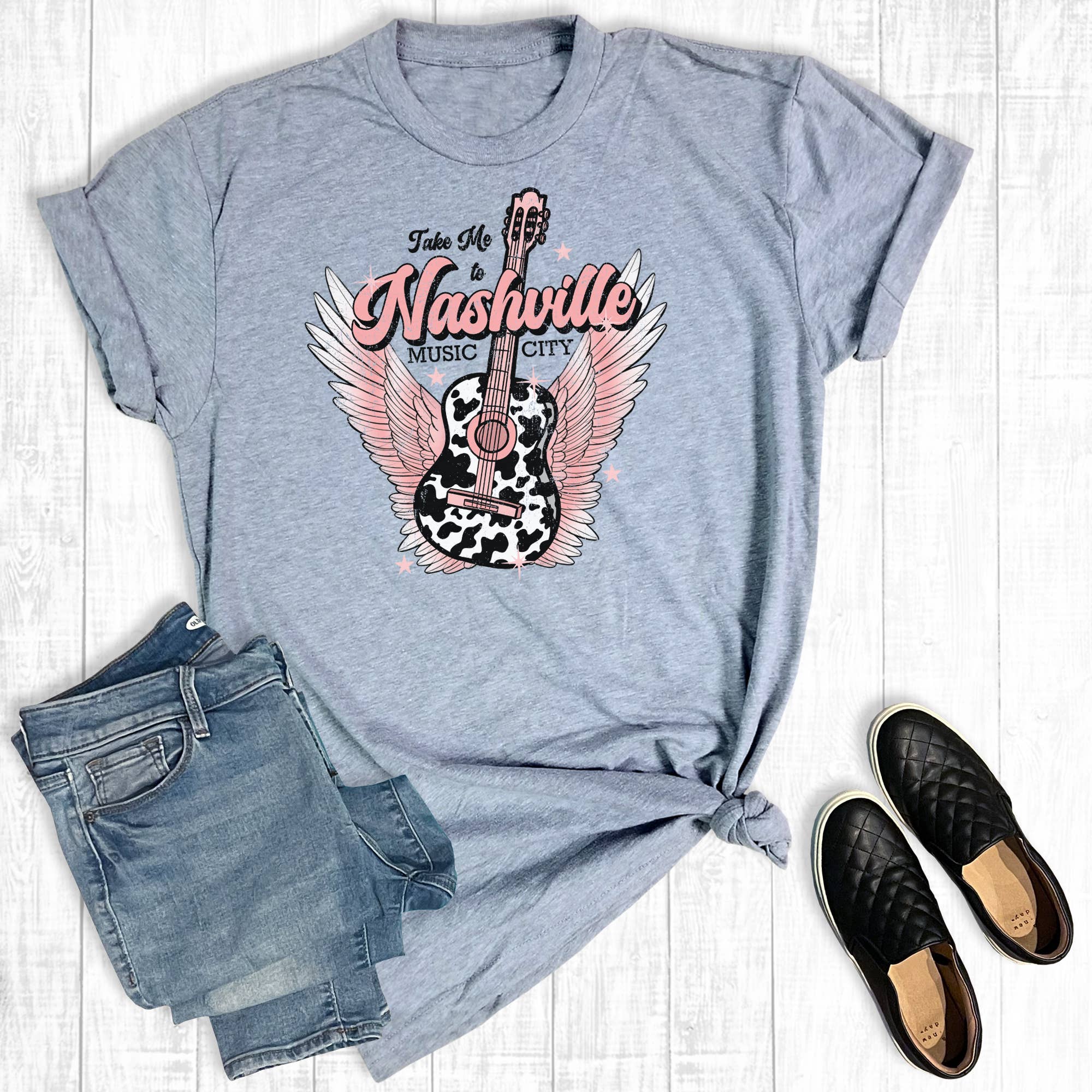 Take Me To Nashville Music City Graphic Tee Hoodie, Sweatshirt | PodTeesHub.com