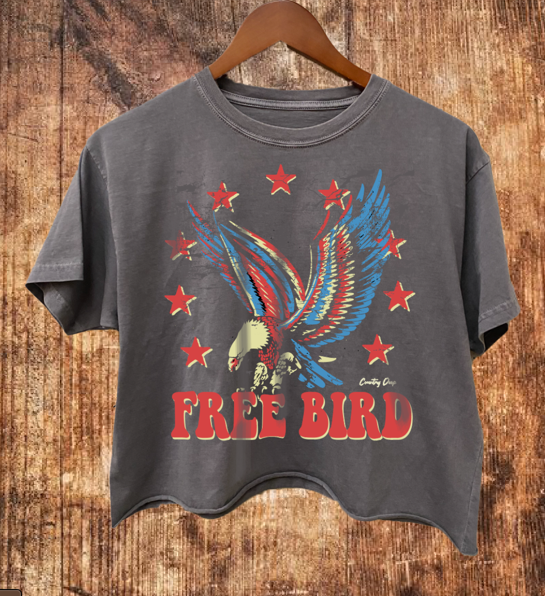 Free Bird 22 Vintage Relaxed Crop T-Shirt Hoodie, Sweatshirt | PodTeesHub.com