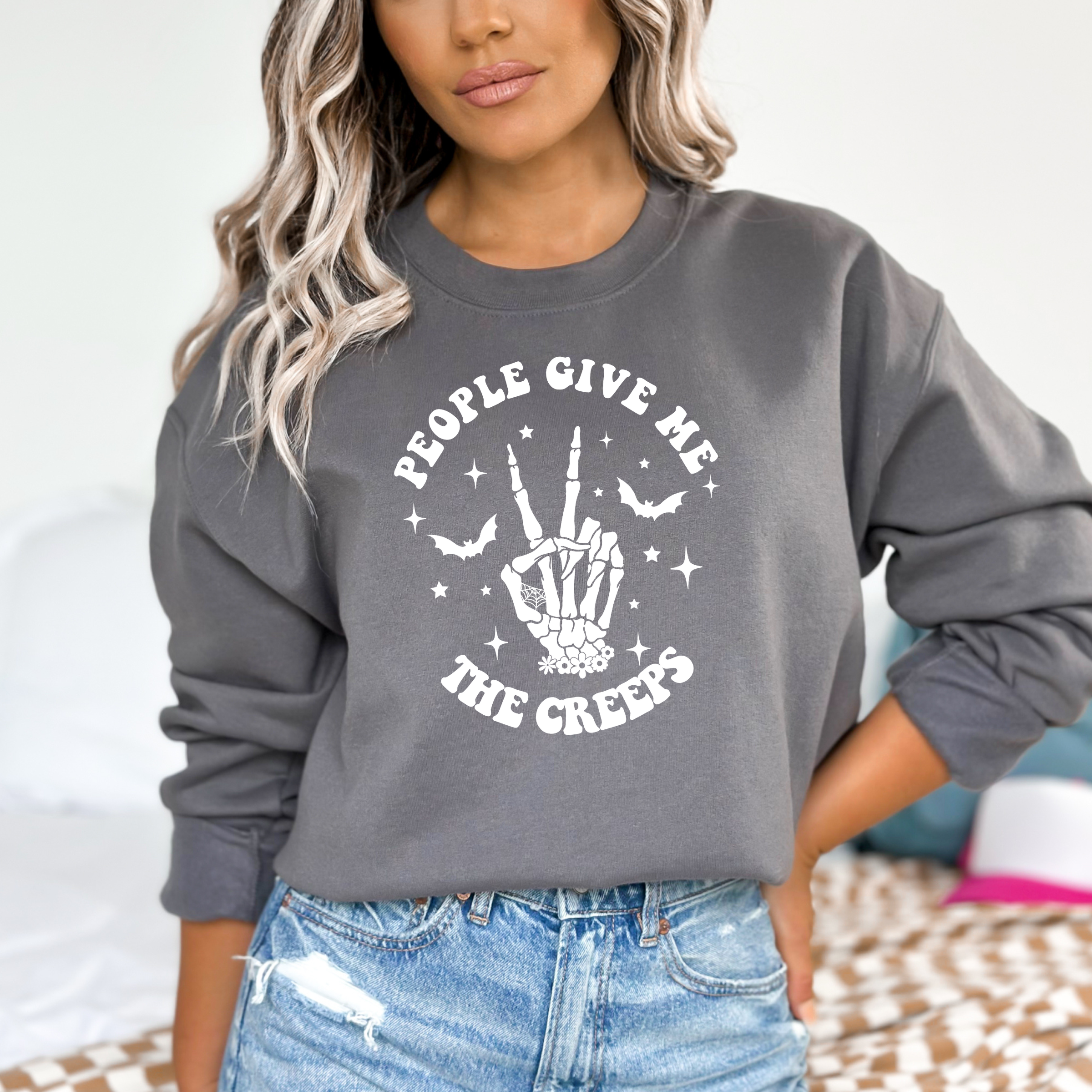 People Give Me the Creeps Fall Sweatshirt - Fall Graphic Tee Hoodie | PodTeesHub.com