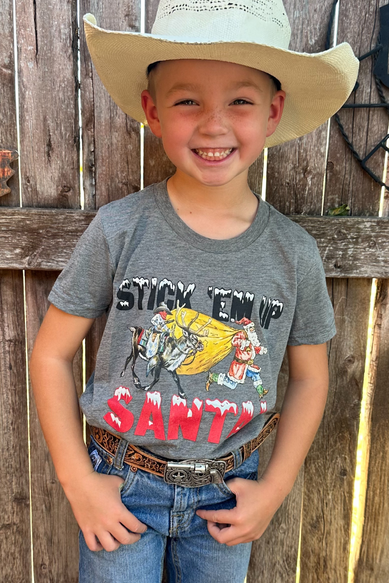 Stick Em Up Santa Tee Kids Hoodie, Sweatshirt | PodTeesHub.com