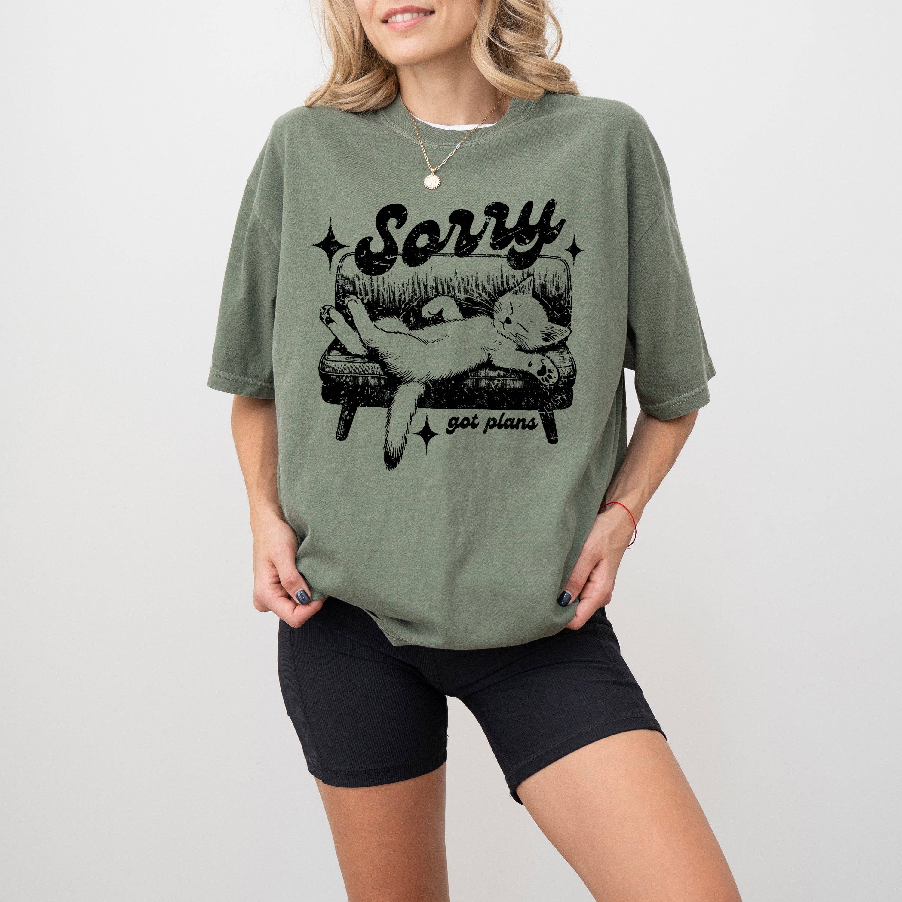 Sorry, Got Plans, Lazy Cat, Aesthetic, Funny, Meme, Tshirt Hoodie, Sweatshirt | PodTeesHub.com