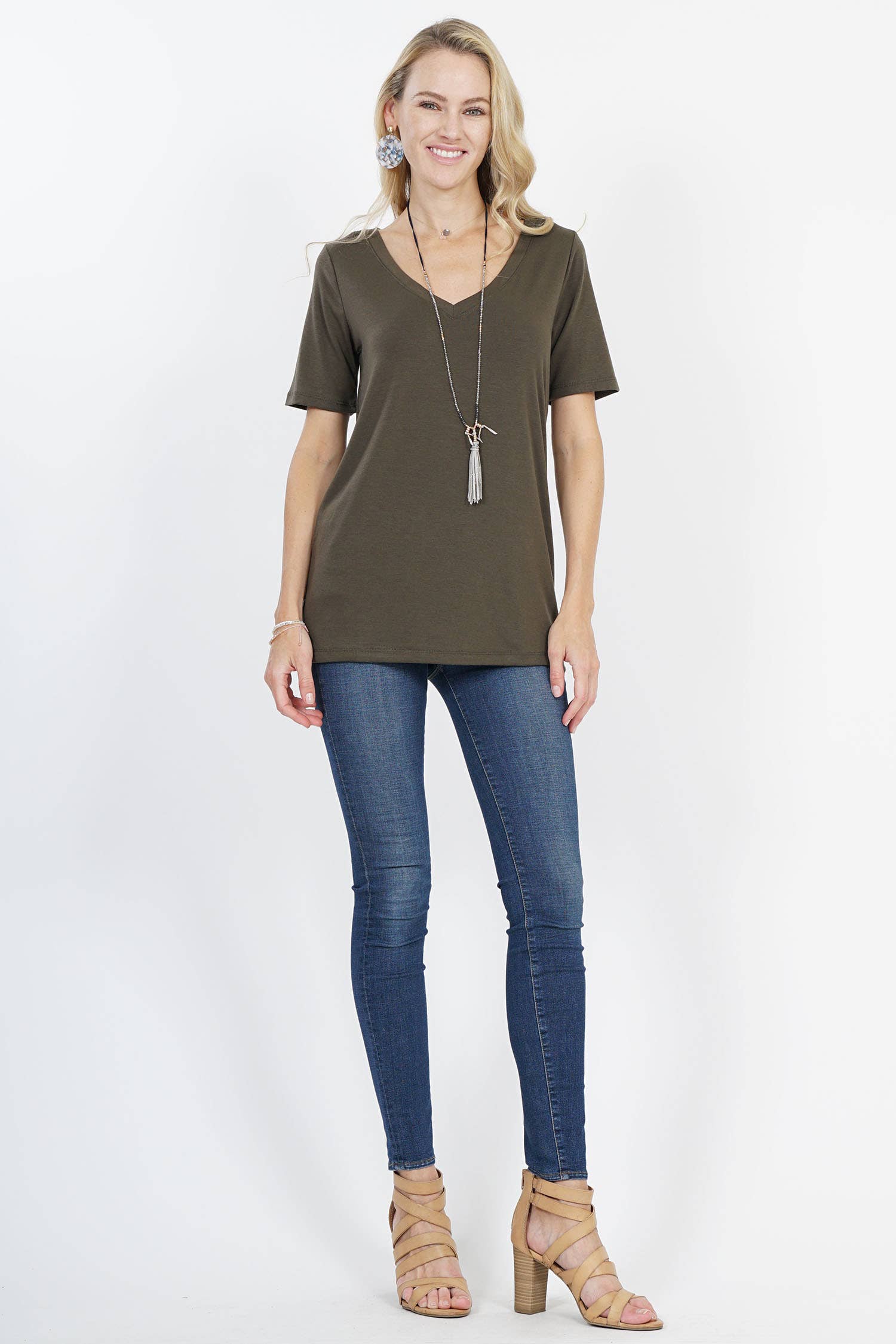 .SI-10285 Short Sleeve V-Neck Tee Hoodie, Sweatshirt | PodTeesHub.com