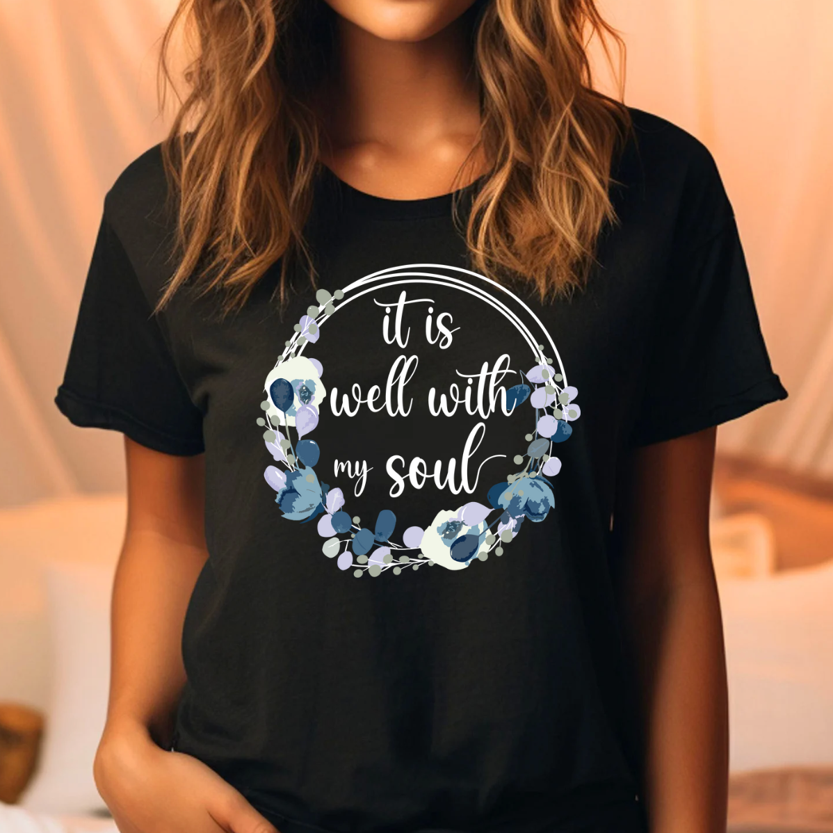 It Is Well with My Soul Flower Tee Hoodie, Sweatshirt | PodTeesHub.com