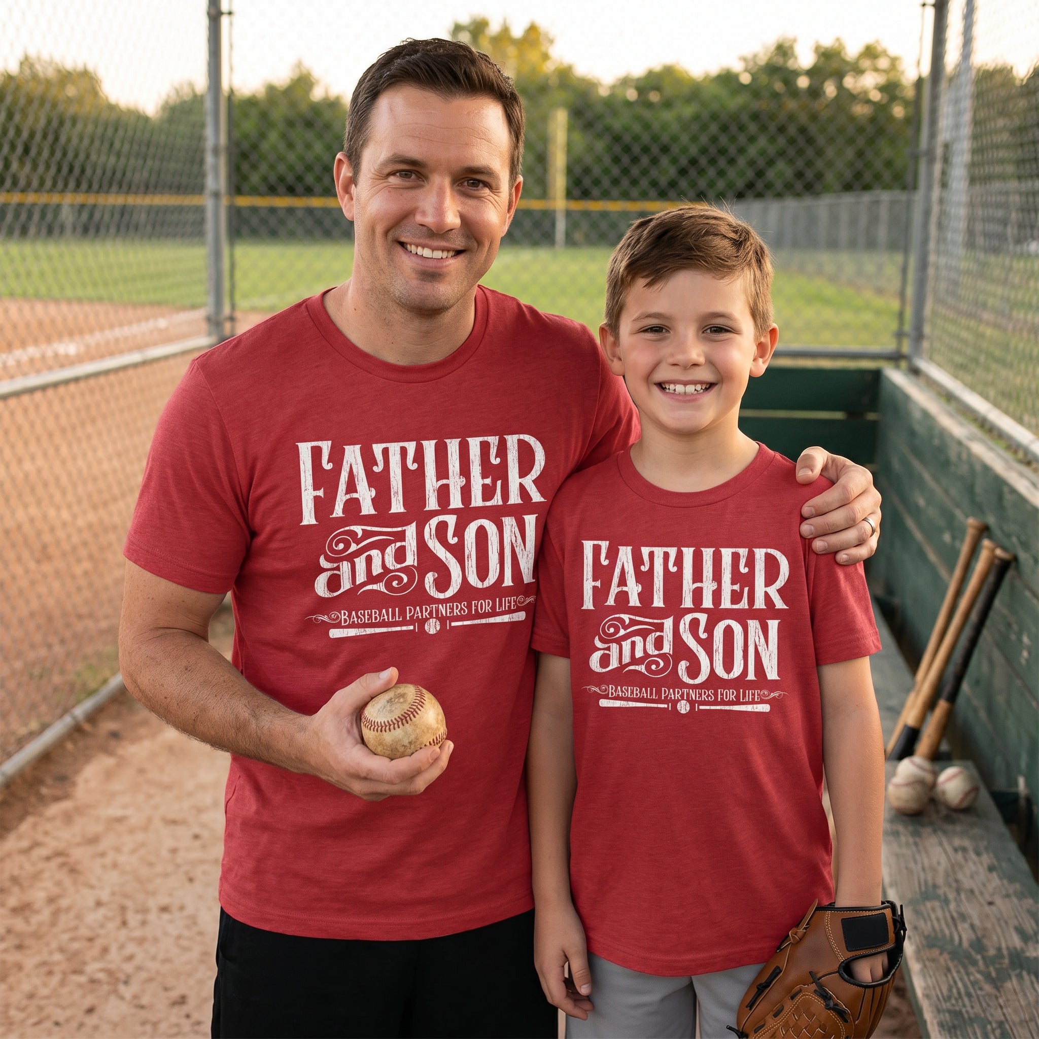 Father And Son Baseball Partners For Life Youth T Shirt