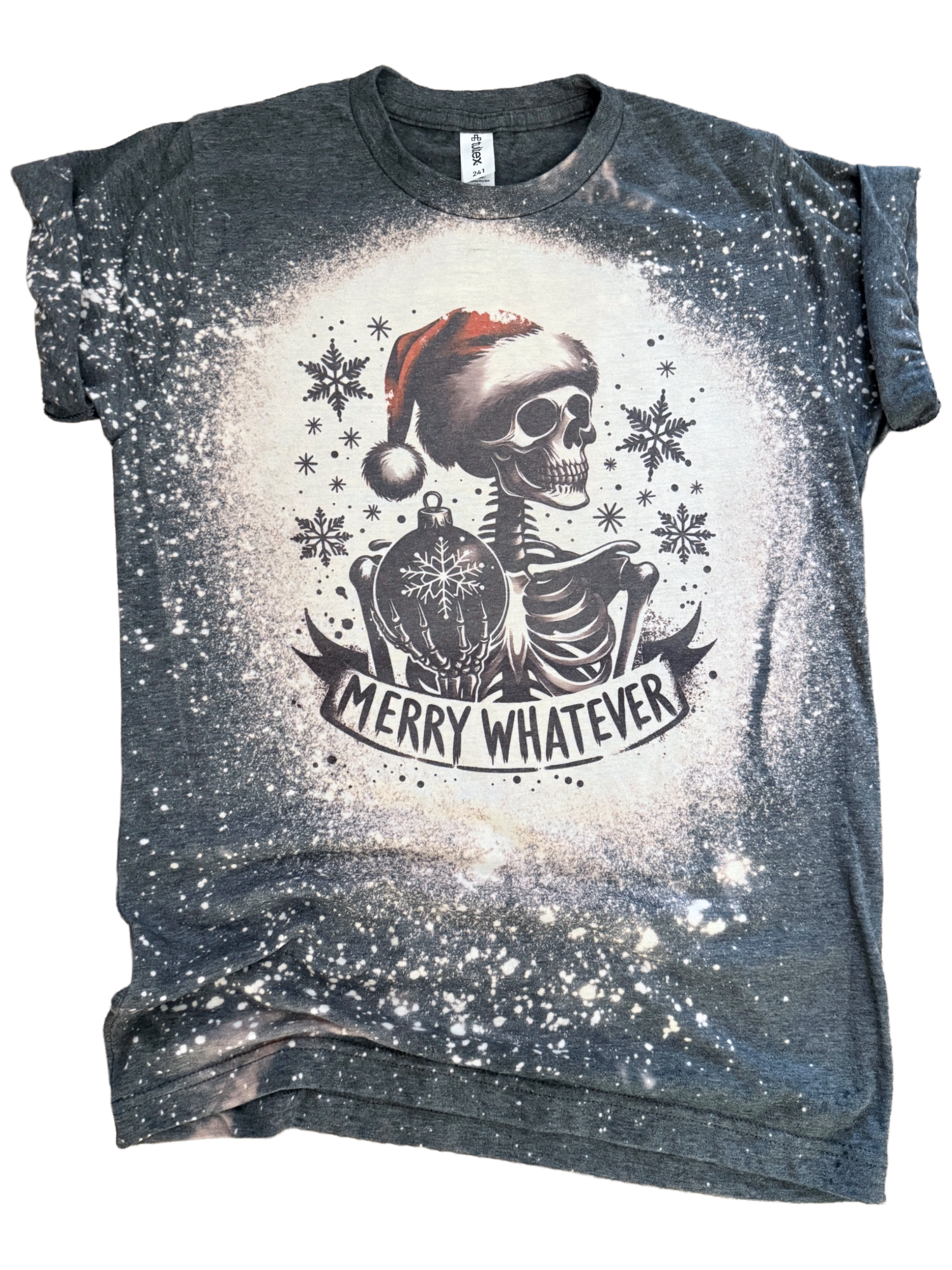 Merry Whatever – Bleached Christmas Tee Hoodie, Sweatshirt | PodTeesHub.com