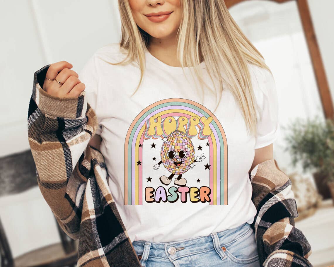 Hoppy Easter Disco Egg - Cute Retro Easter Shirt Hoodie, Sweatshirt | PodTeesHub.com