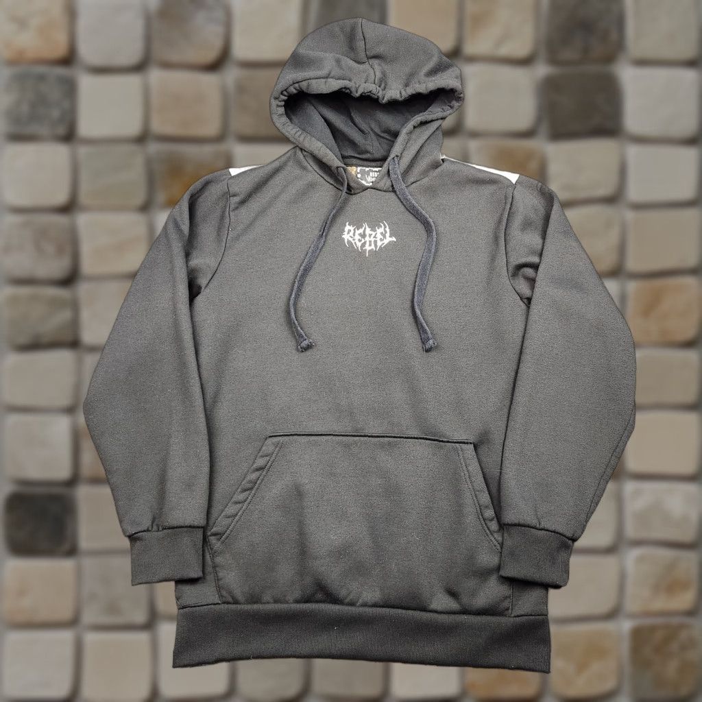 Vintage Rebel Vengeance Hoodie Mens Medium Black Skull Graphic Pullover Sweatshirt T-Shirts | PodTeesHub.com