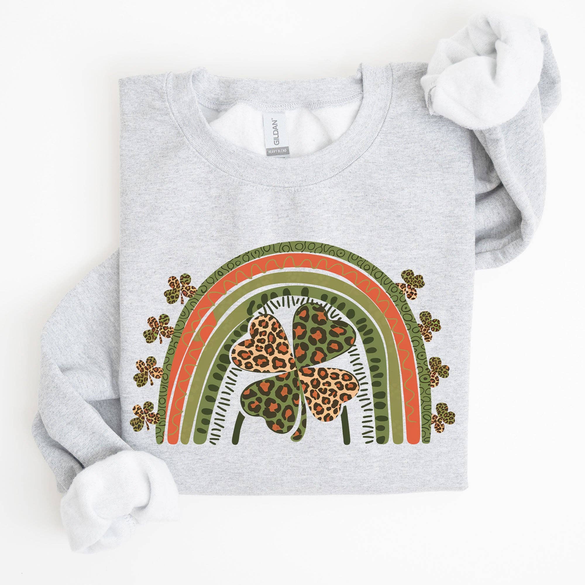 Leopard Rainbow, Shamrock Clover St Patrick's Day Sweatshirt T-Shirts, Hoodie | PodTeesHub.com