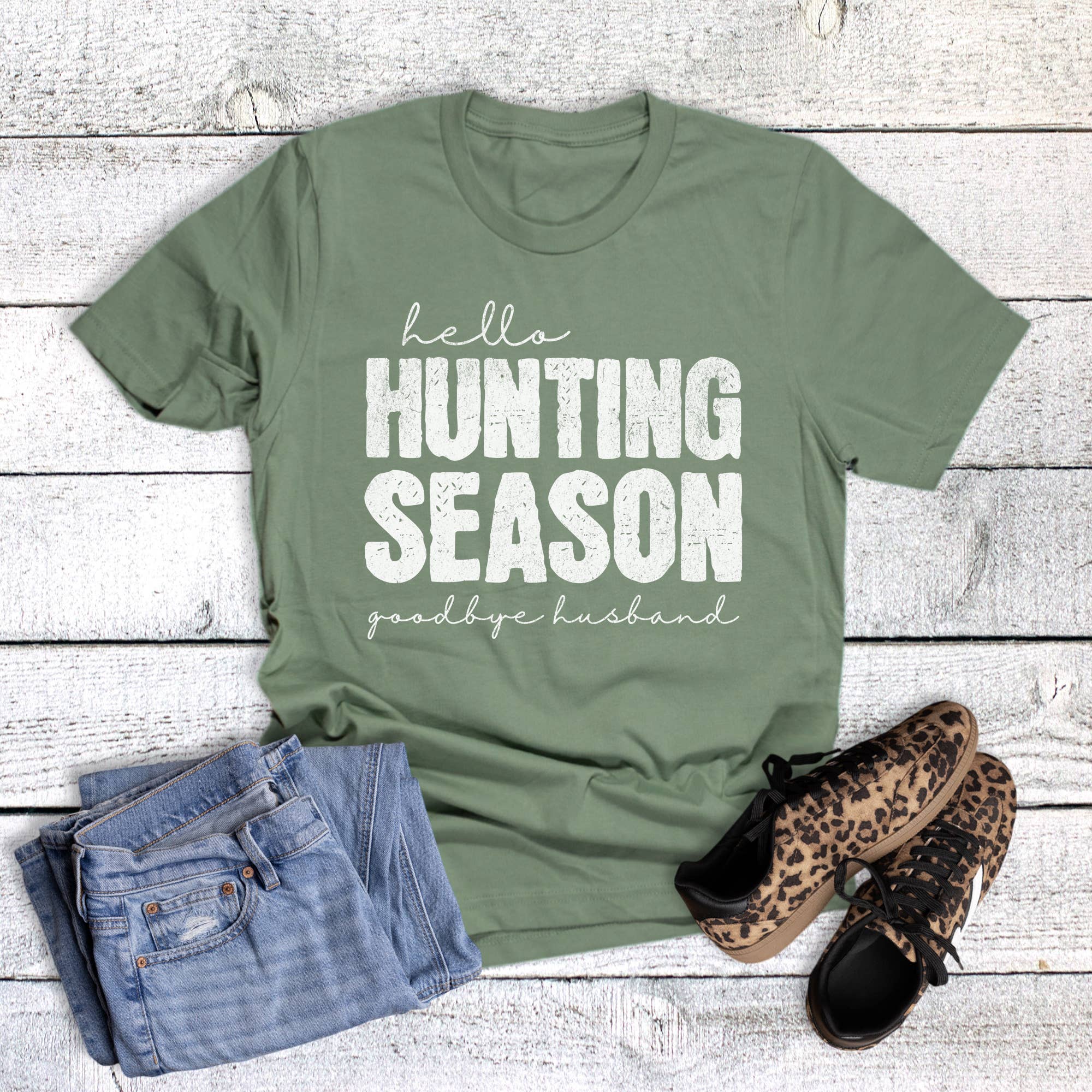 Hello Hunting Season Goodbye Husband Graphic Tee Hoodie, Sweatshirt | PodTeesHub.com