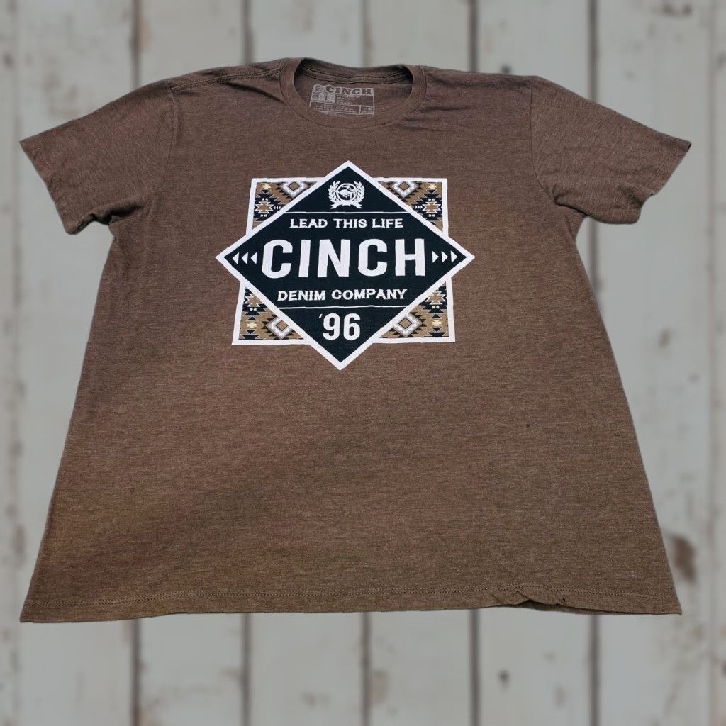 Alife Cinch T Shirt Logo Print Lead This Life Crew Neck Brown Brown Men S Large Western Short Sleeve Hoodie, Sweatshirt
