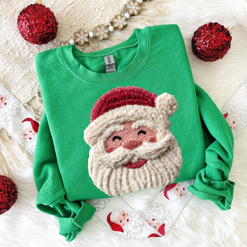 Faux Yarn Jolly Santa Sweatshirt T-Shirts, Hoodie | PodTeesHub.com