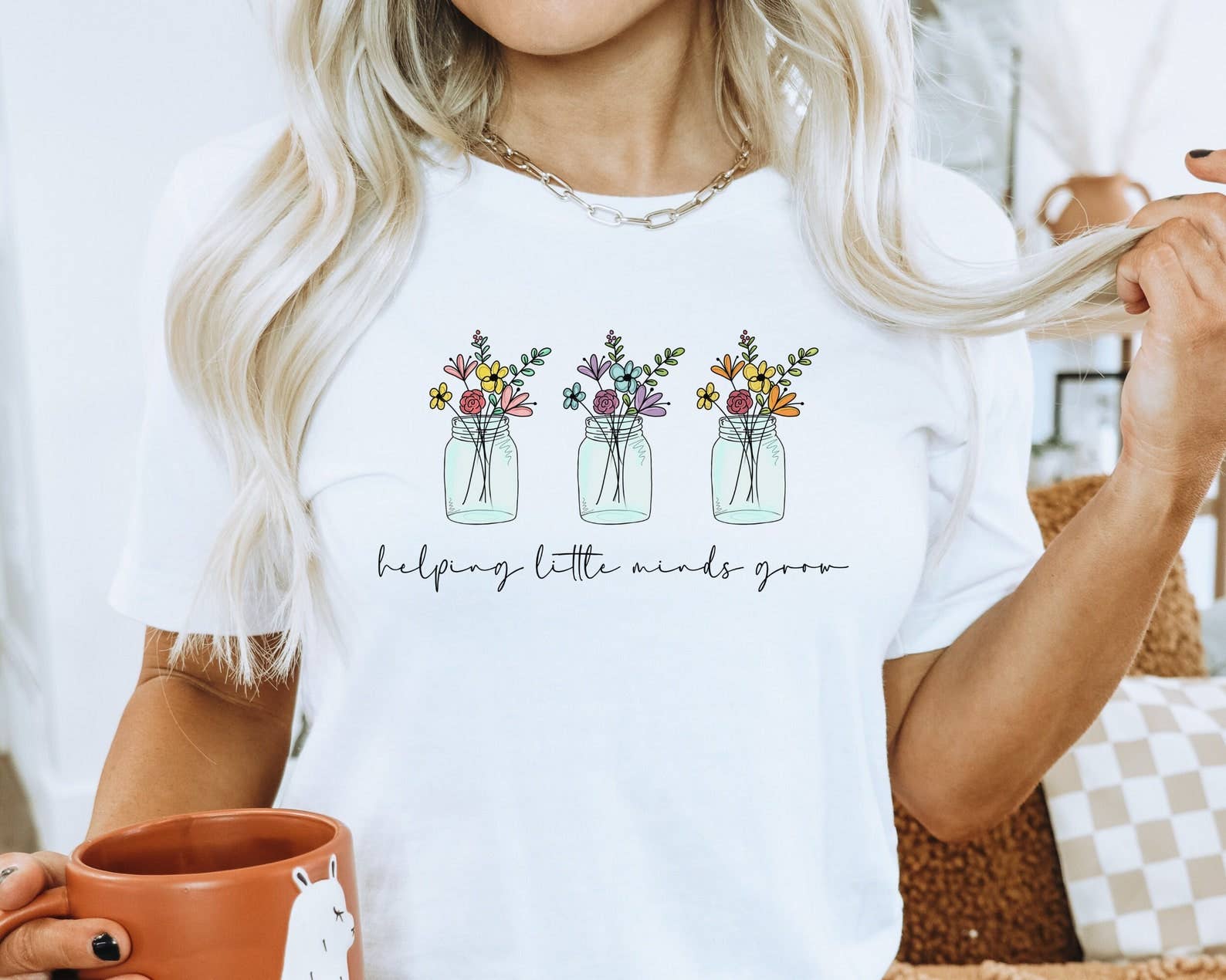 Helping Little Minds Grow T-Shirt - Cute Mom Tee Hoodie, Sweatshirt | PodTeesHub.com