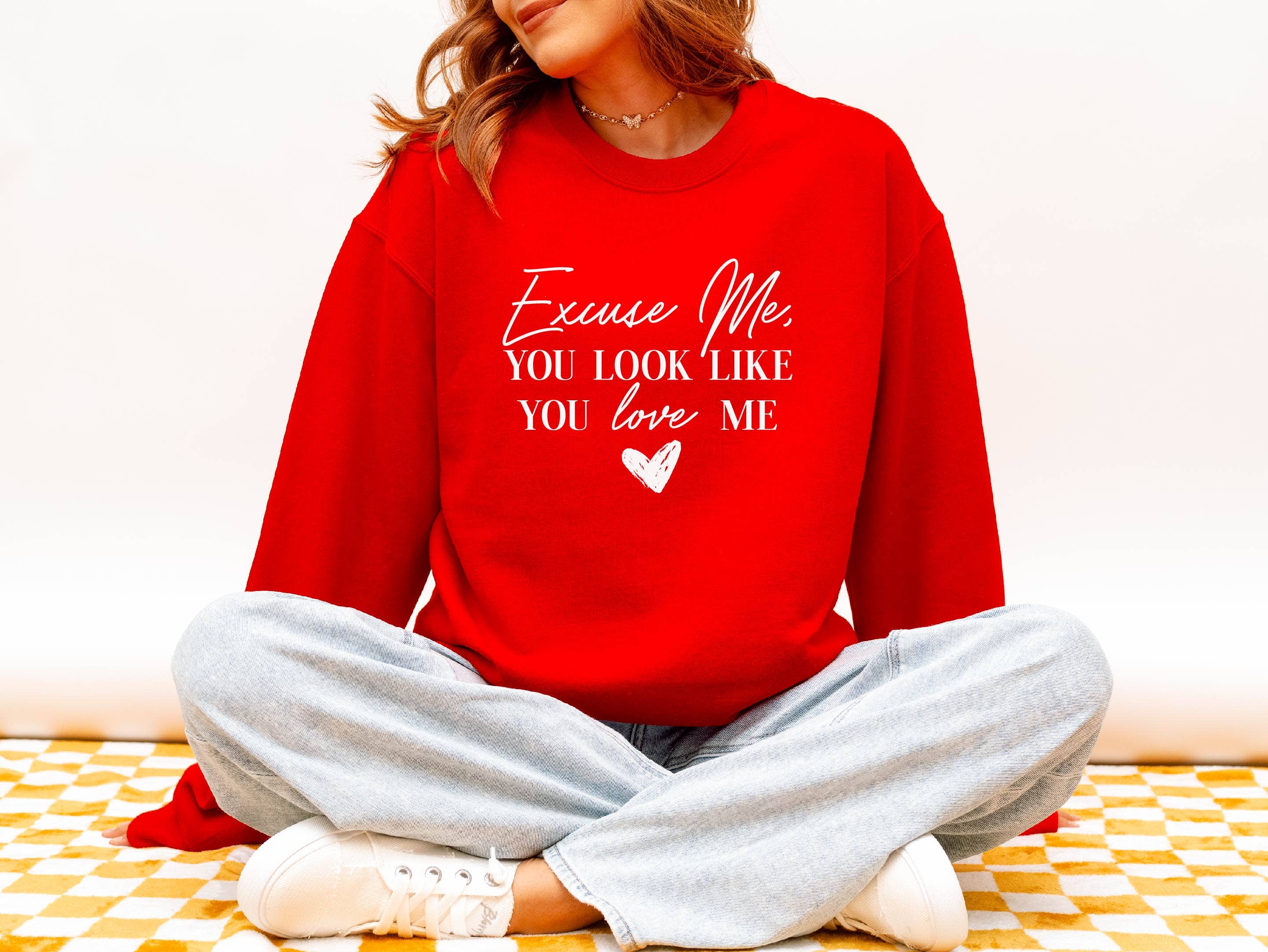 Valentines Sweatshirt, Graphic Tee, Excuse Me You Look Like Hoodie | PodTeesHub.com
