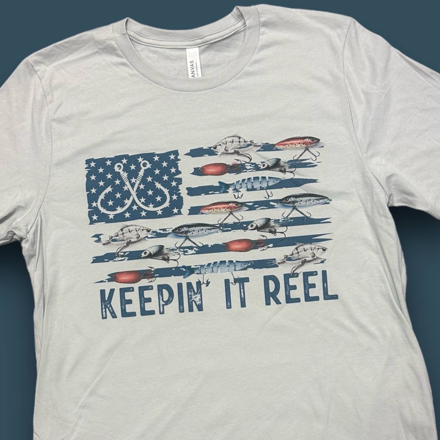 Keeping It Reel Fishing Flag Men's T-Shirt Hoodie, Sweatshirt | PodTeesHub.com