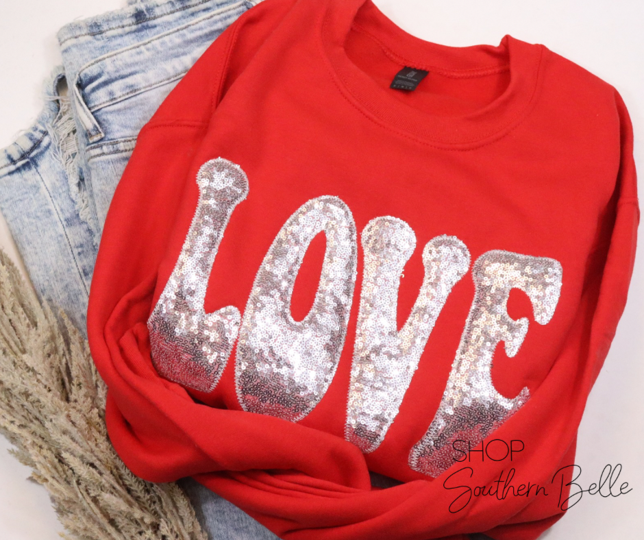 Valentine Love Embroidered Sweatshirt T-Shirts, Hoodie | PodTeesHub.com