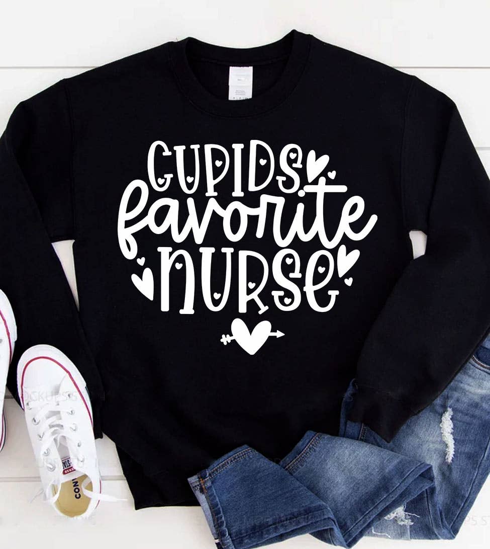 Cupid's Favorite Nurse - Valentine's Day Sweet Sweatshirt T-Shirts, Hoodie | PodTeesHub.com