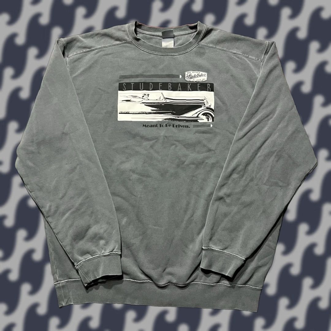 Vintage Authentic Pigment Gray Crewneck Sweatshirt Xl Studebaker Muscle Cars Hot Rod Club 60 T-Shirts, Hoodie