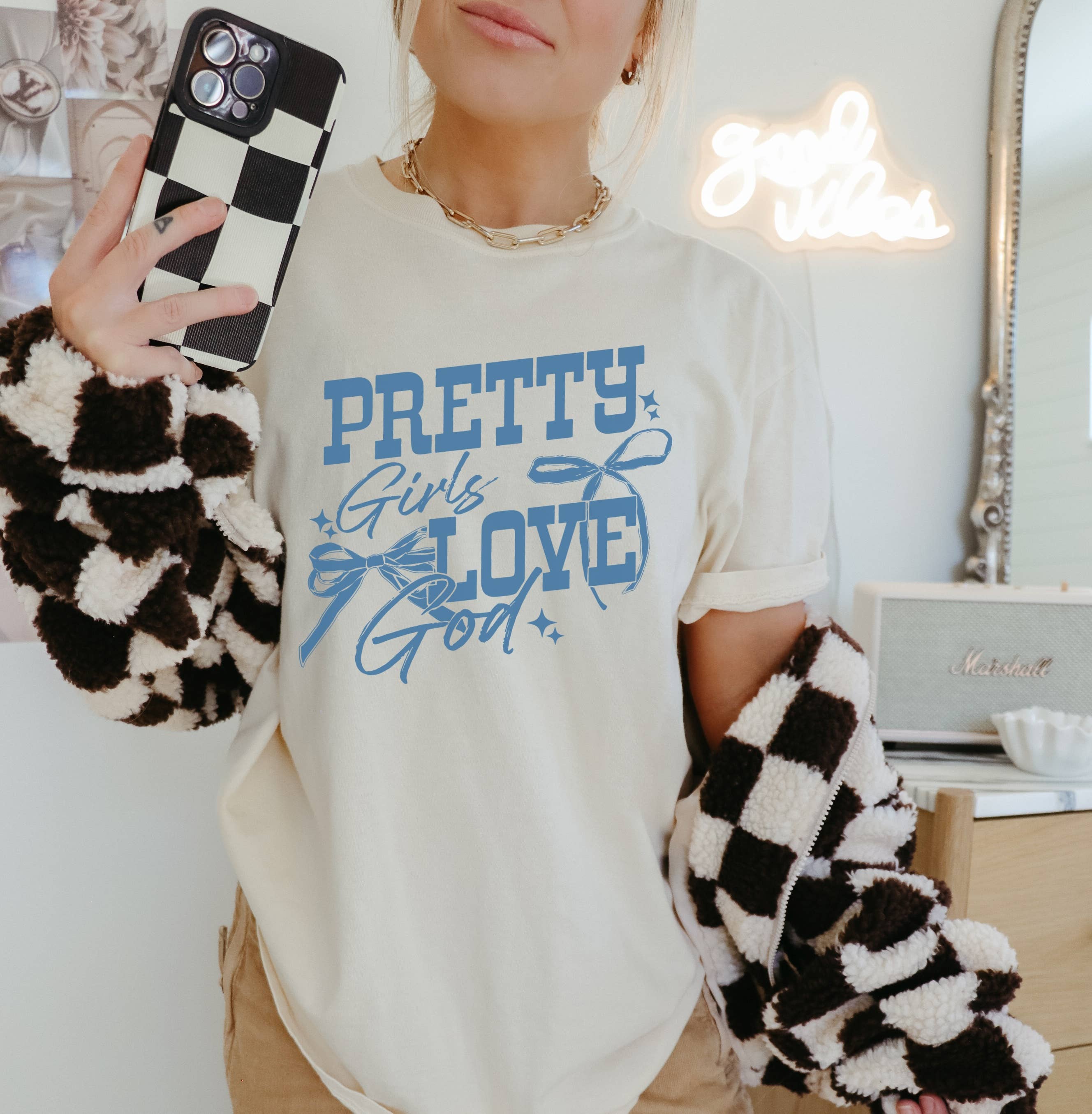 Pretty Girls Love God Religious Graphic Tee Hoodie, Sweatshirt | PodTeesHub.com