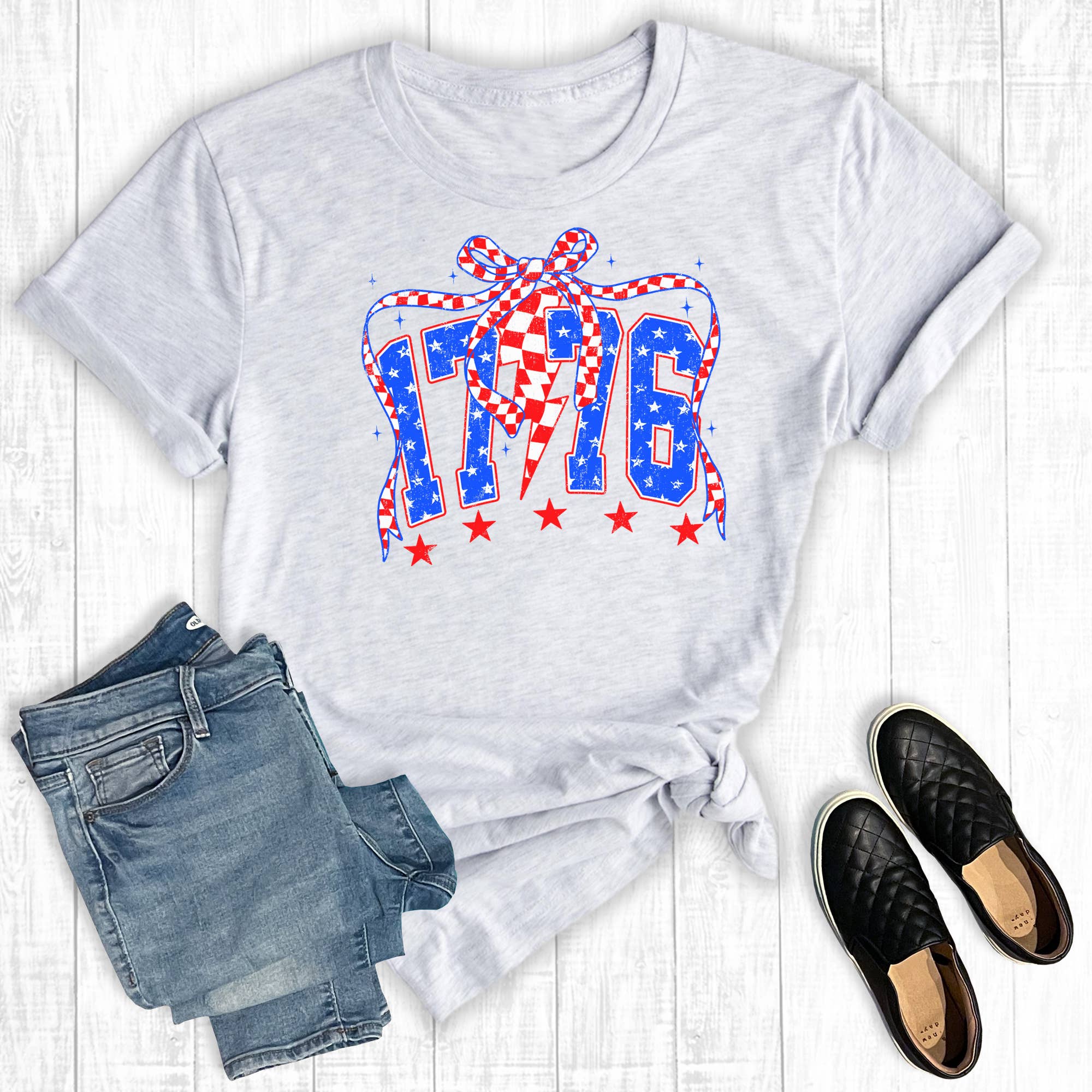 Fourth of July Coquette 1776 Graphic Tee Hoodie, Sweatshirt | PodTeesHub.com