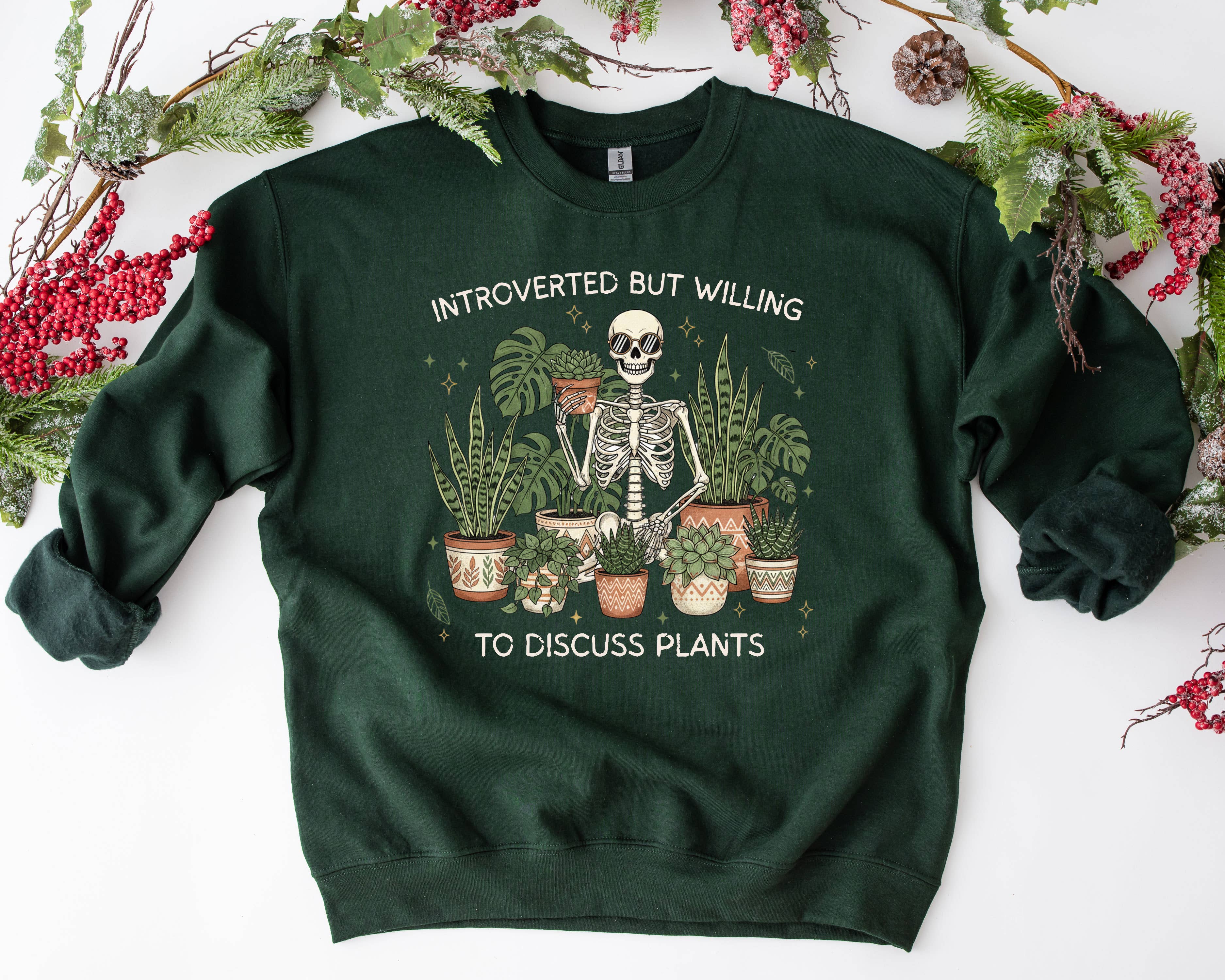 Introverted But Willing To Discuss Plants Sweatshirt T-Shirts, Hoodie | PodTeesHub.com