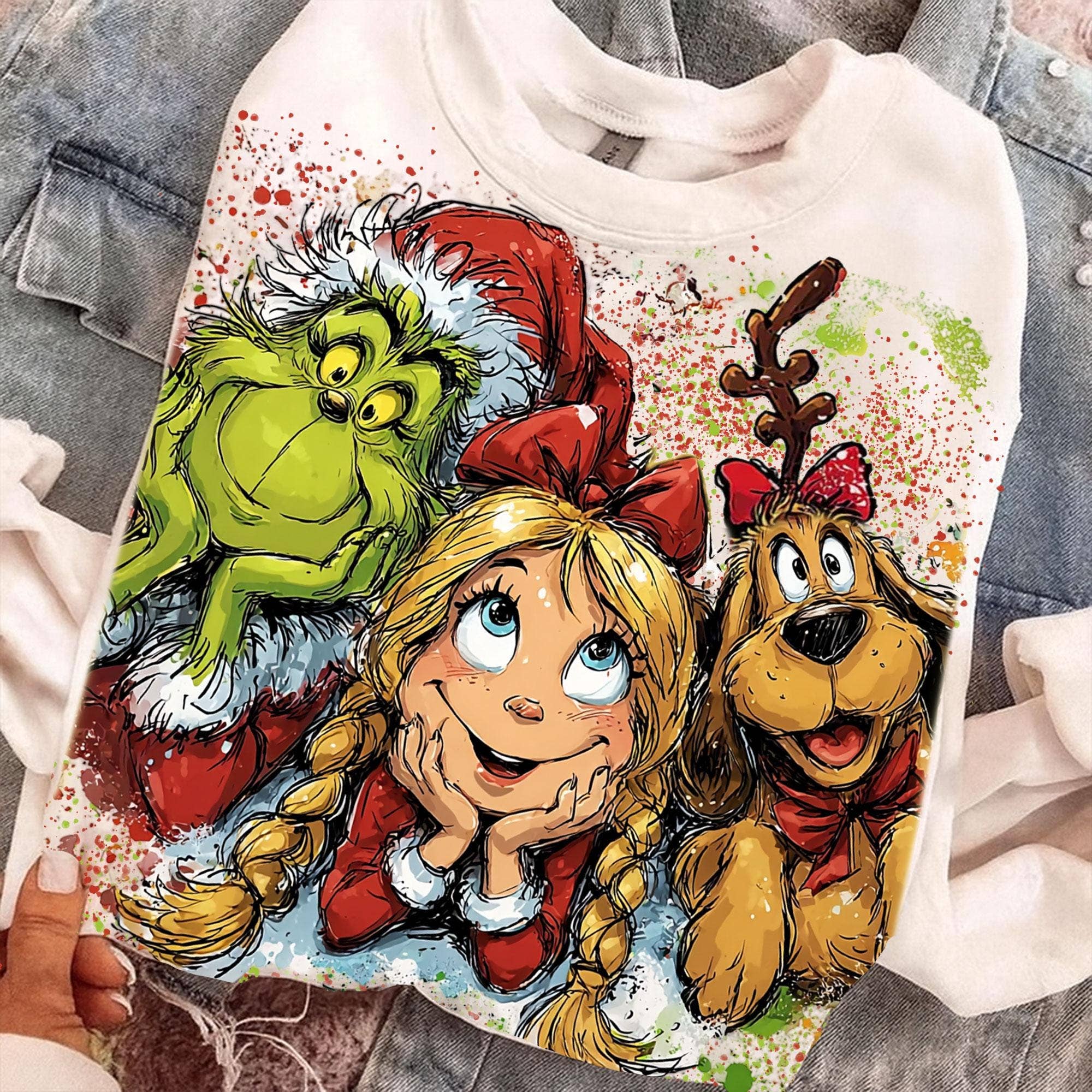Merry Grinchmas Retro Christmas Sweater Green Mean Guy T-Shirts, Hoodie, Sweatshirt | PodTeesHub.com