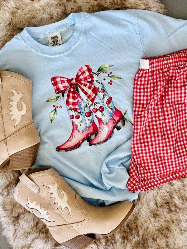 Cherry Boots Western Dtf Tee Hoodie, Sweatshirt | PodTeesHub.com