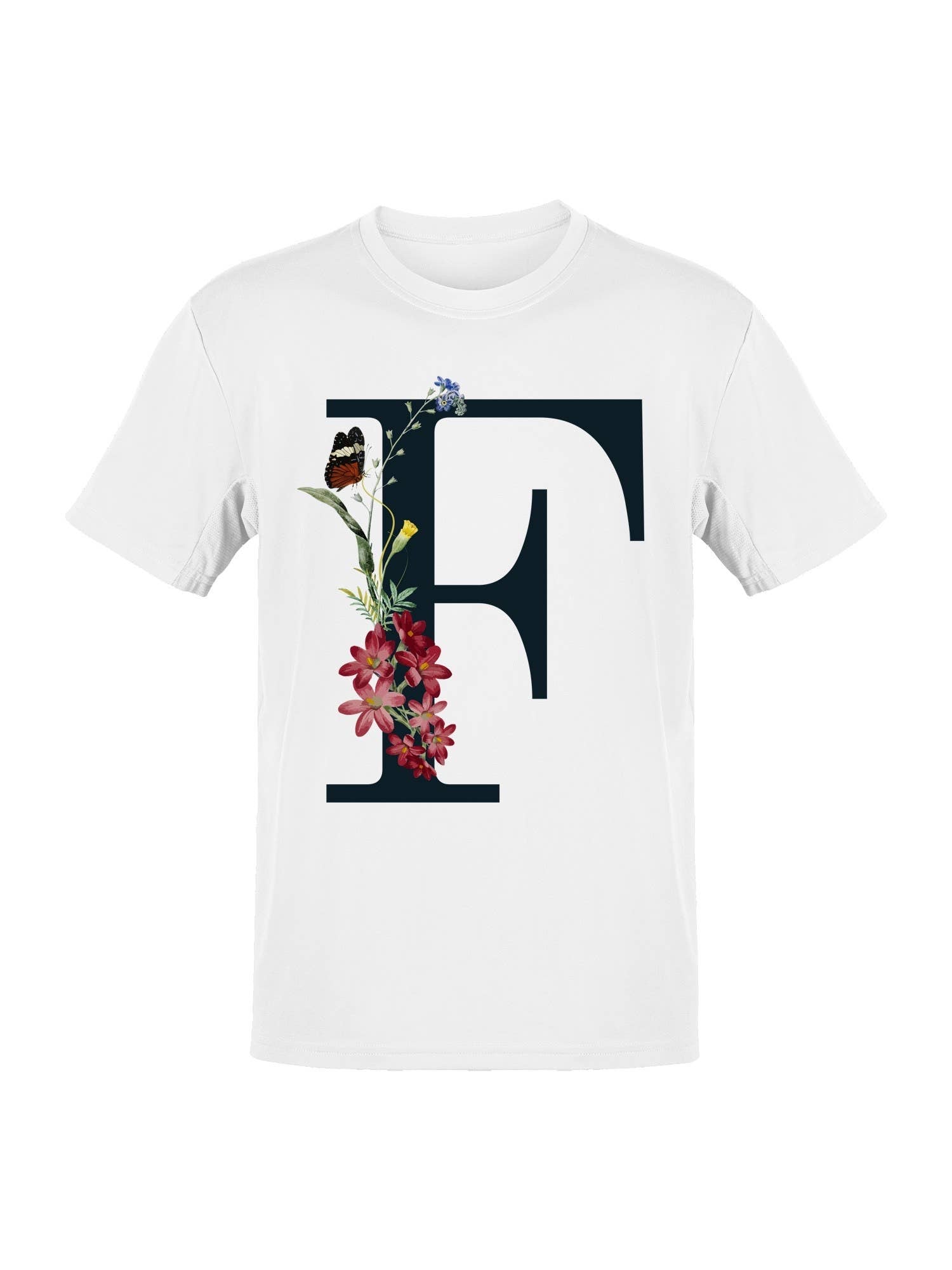 Floral Letter F: Nature's Embrace Women's T-Shirt Hoodie, Sweatshirt | PodTeesHub.com