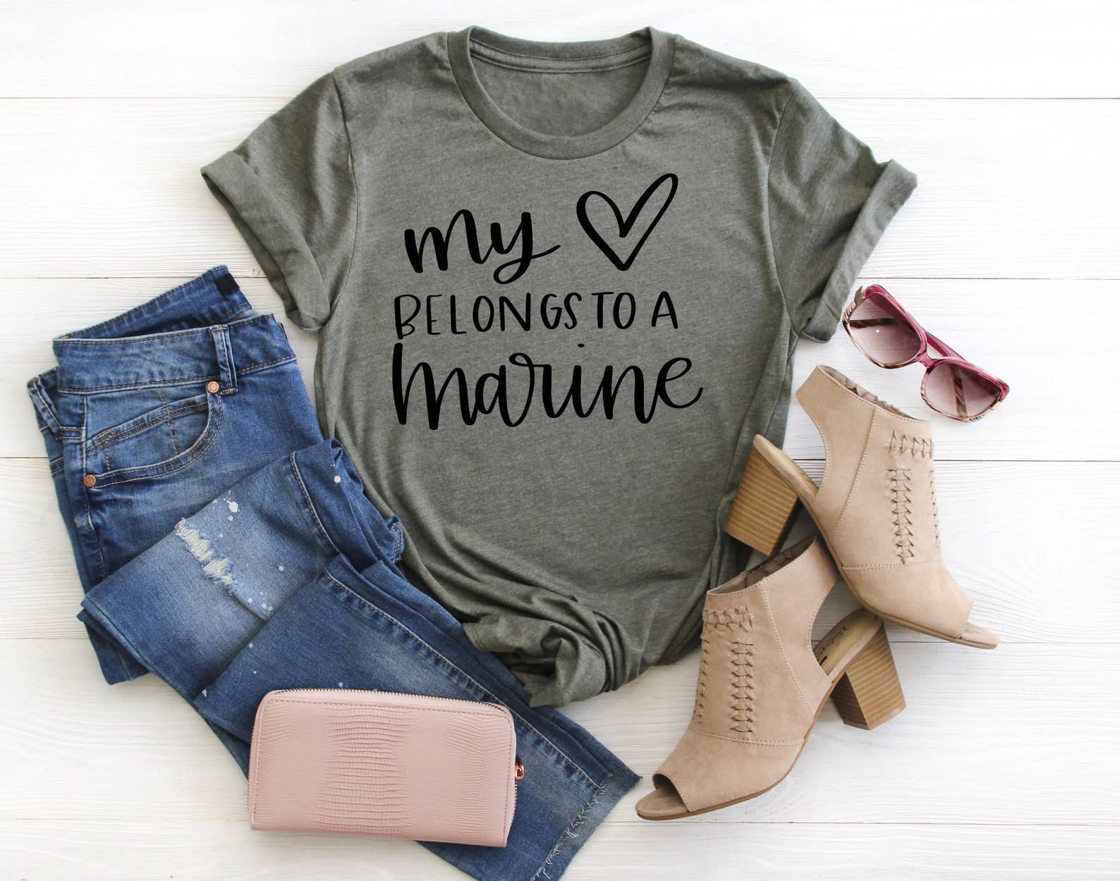 My Belongs To A Marine T-Shirt Hoodie, Sweatshirt | PodTeesHub.com