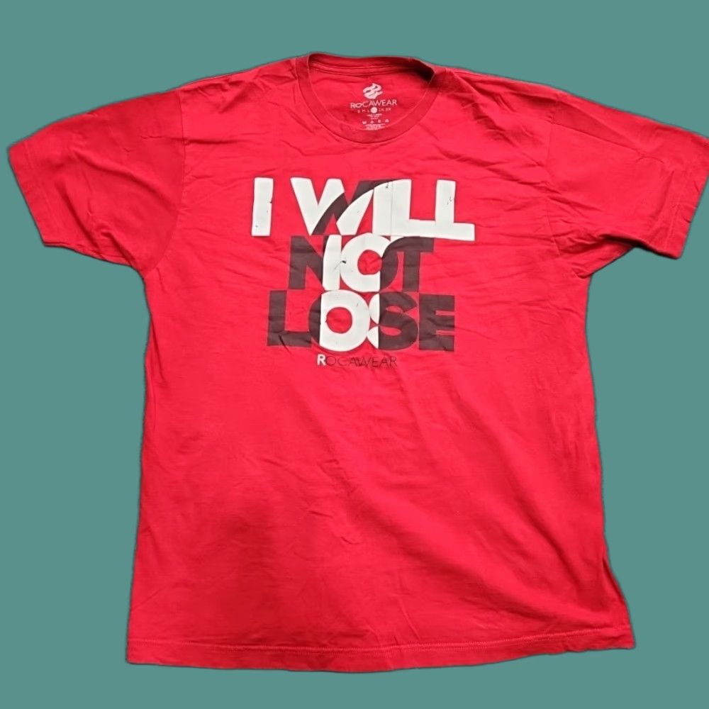 Vintage Rocawear T Shirt Men Xl Red Hip Hop I Will Not Lose Front Graphic Streetwear Y2k Me Hoodie, Sweatshirt