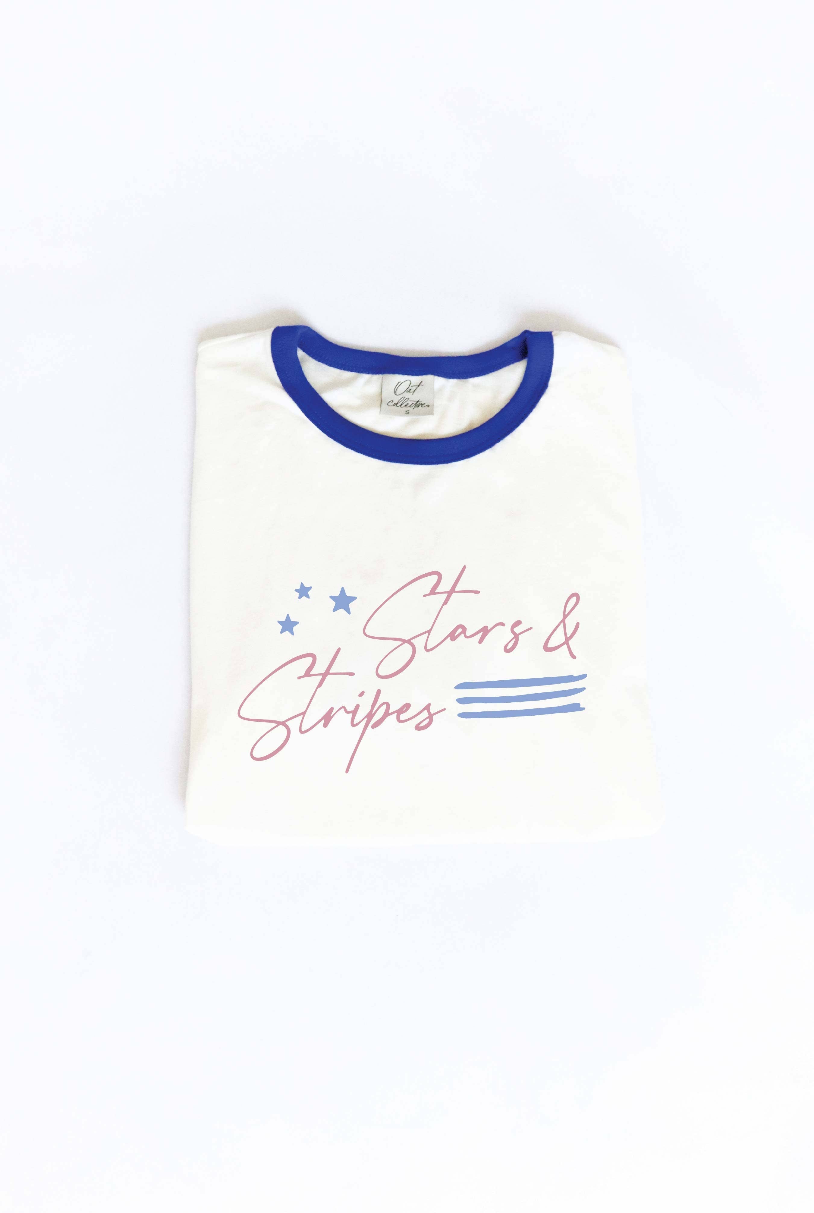 Stars and Stripes Ringer Graphic T-Shirt Hoodie, Sweatshirt | PodTeesHub.com