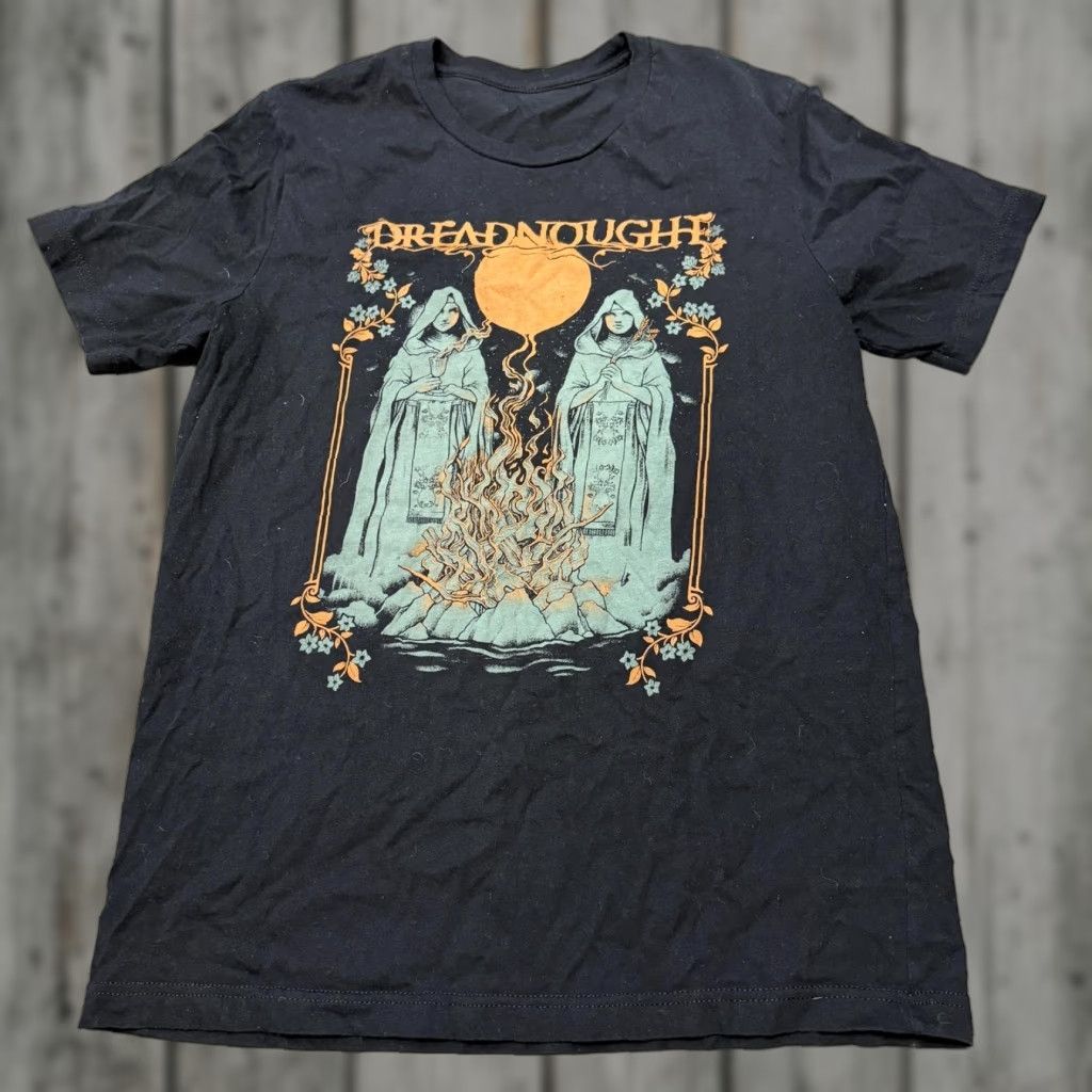 Vintage Dreadnought Doom Metal Black T Shirt Hooded Figures Bonfire Graphic Small Med Mens S Hoodie, Sweatshirt