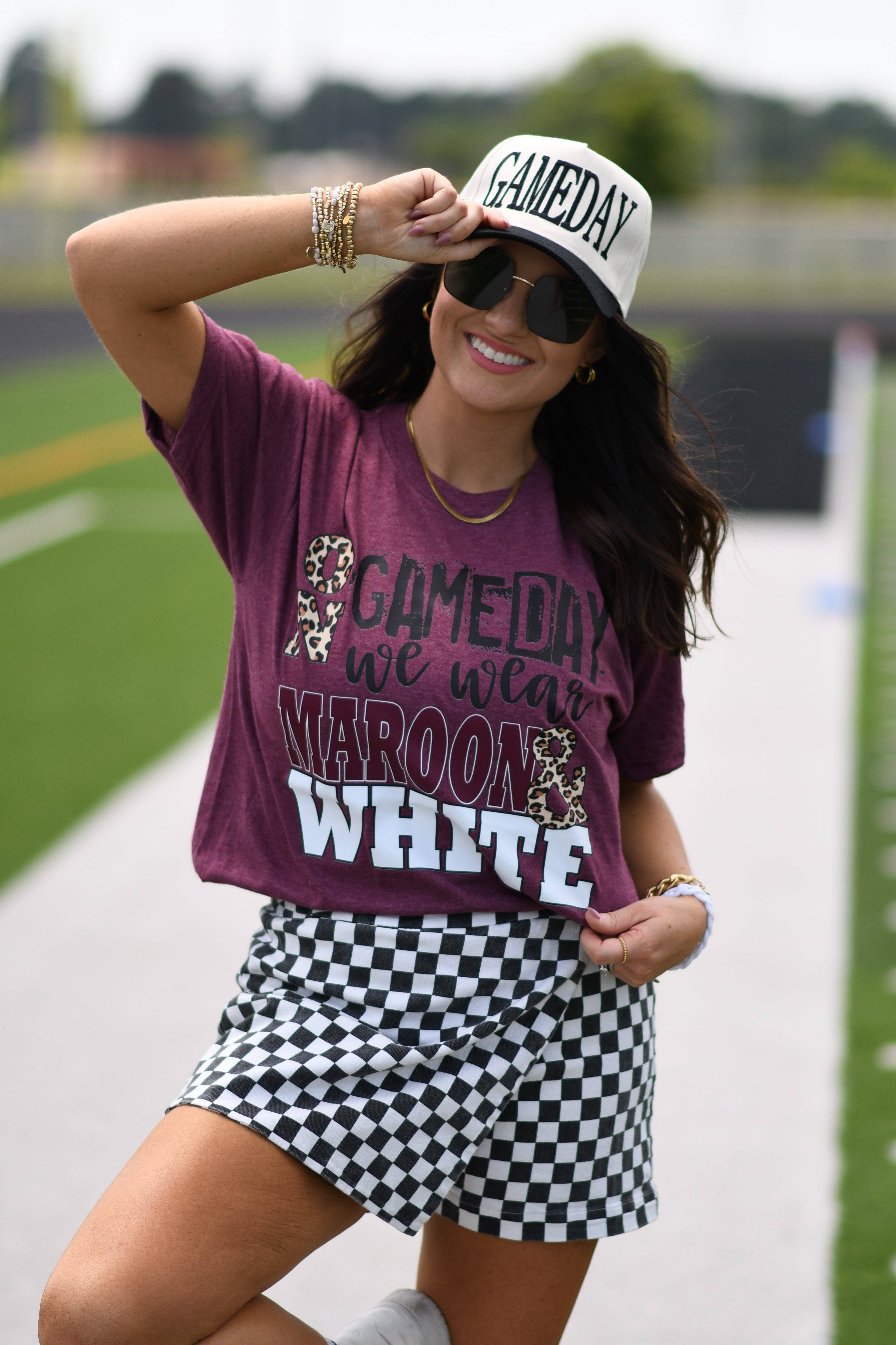 On Game Days We Wear Maroon and White Tee Hoodie, Sweatshirt | PodTeesHub.com