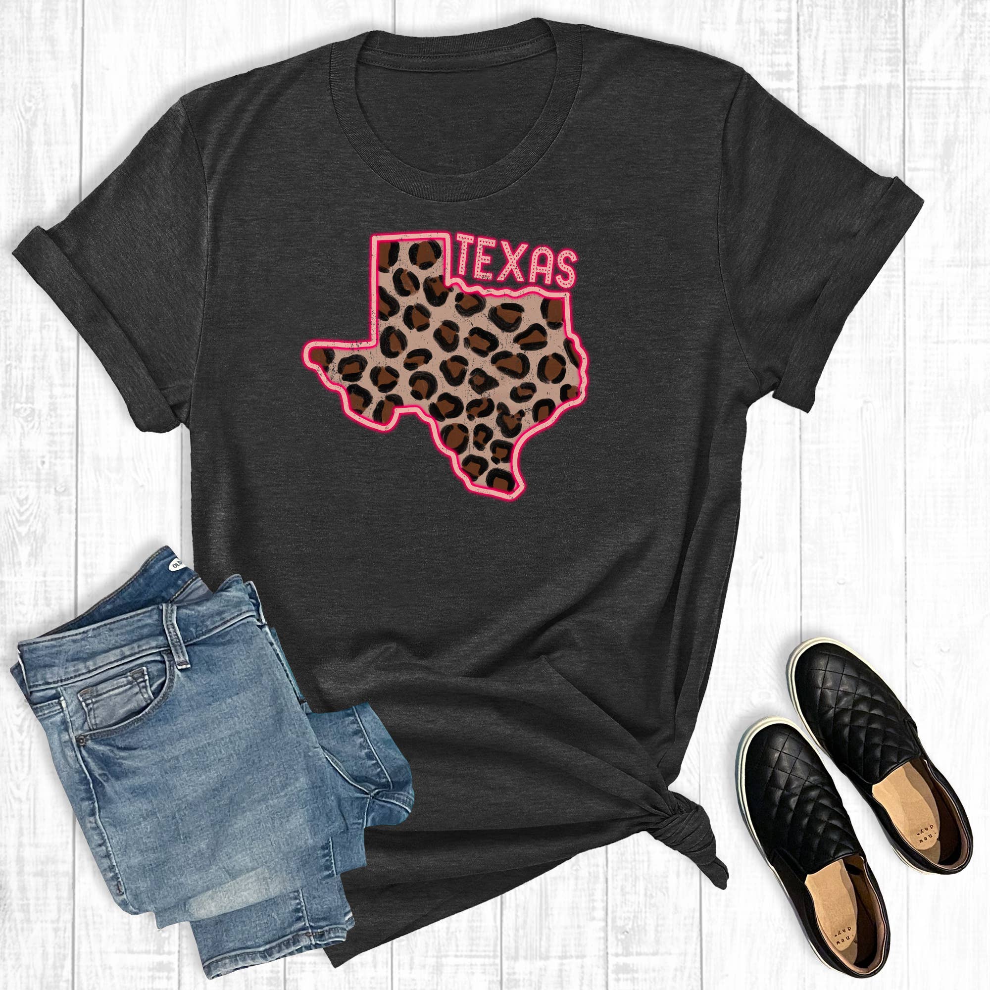 Neon Leopard Texas Graphic Tee Hoodie, Sweatshirt | PodTeesHub.com