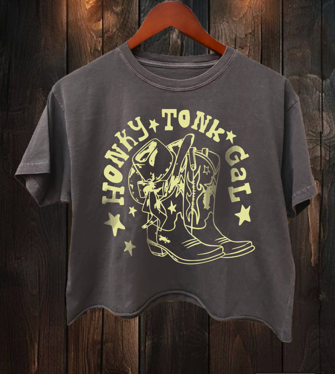 Honky Tonk Gal Relaxed Crop T-Shirt Hoodie, Sweatshirt | PodTeesHub.com